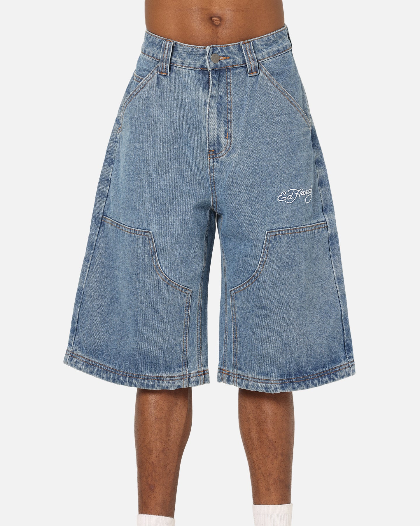 Ed Hardy Dragon Jorts Mid Blue Denim - Image 7
