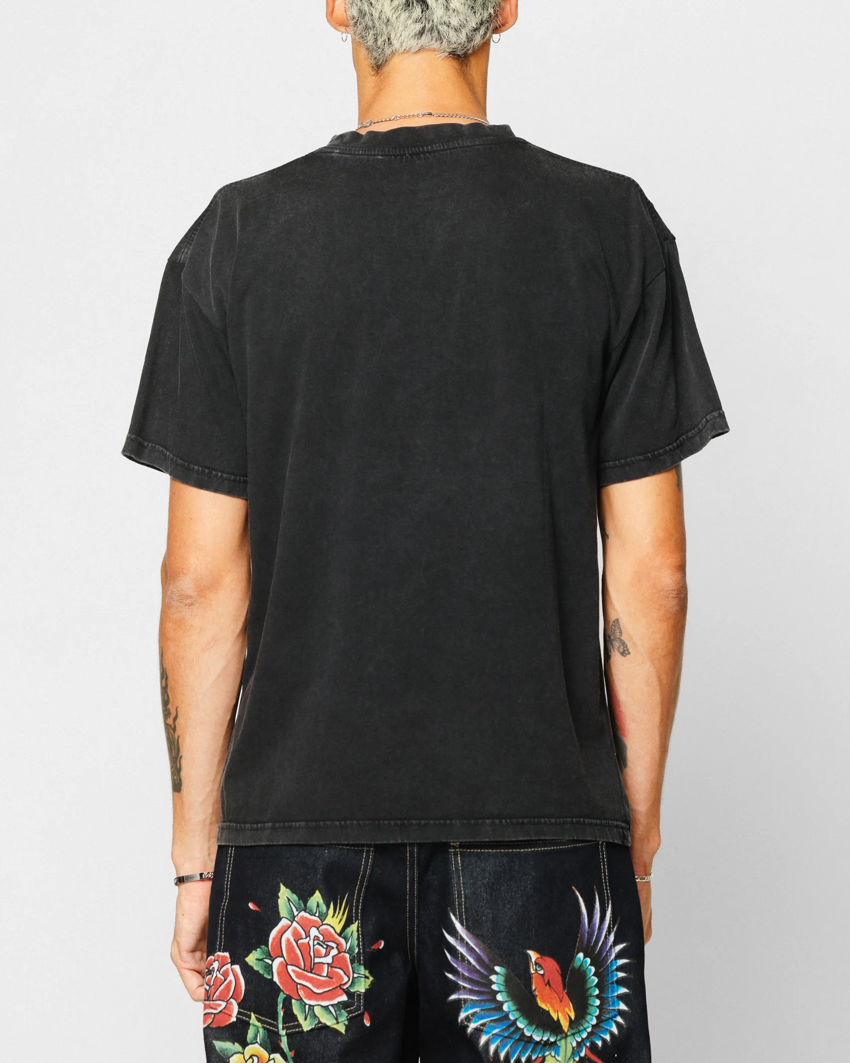 Ed Hardy Dragon Logo T-Shirt Black Acidwash - Image 3
