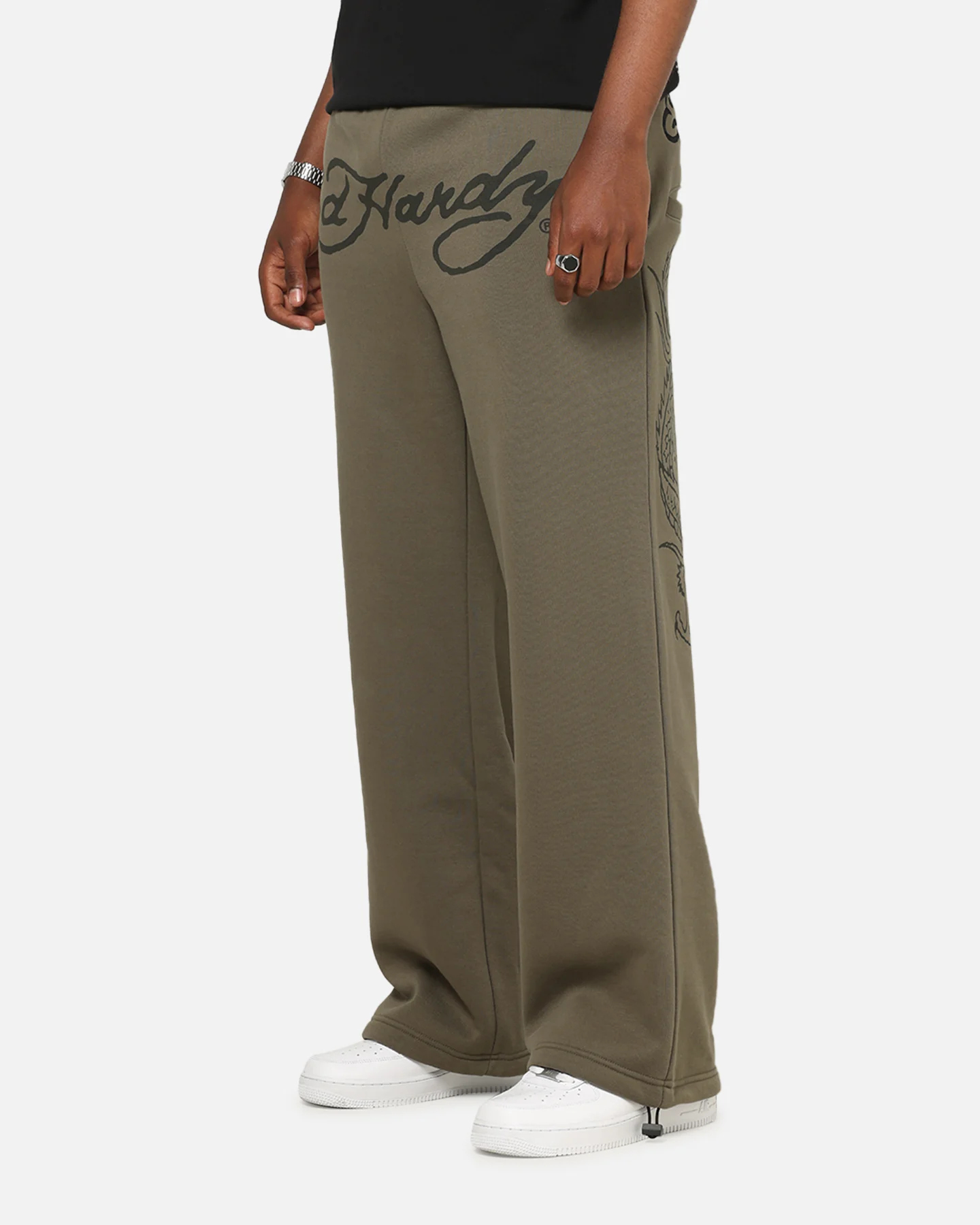 Ed Hardy Dragon Trackpants Washed Olive - Image 5