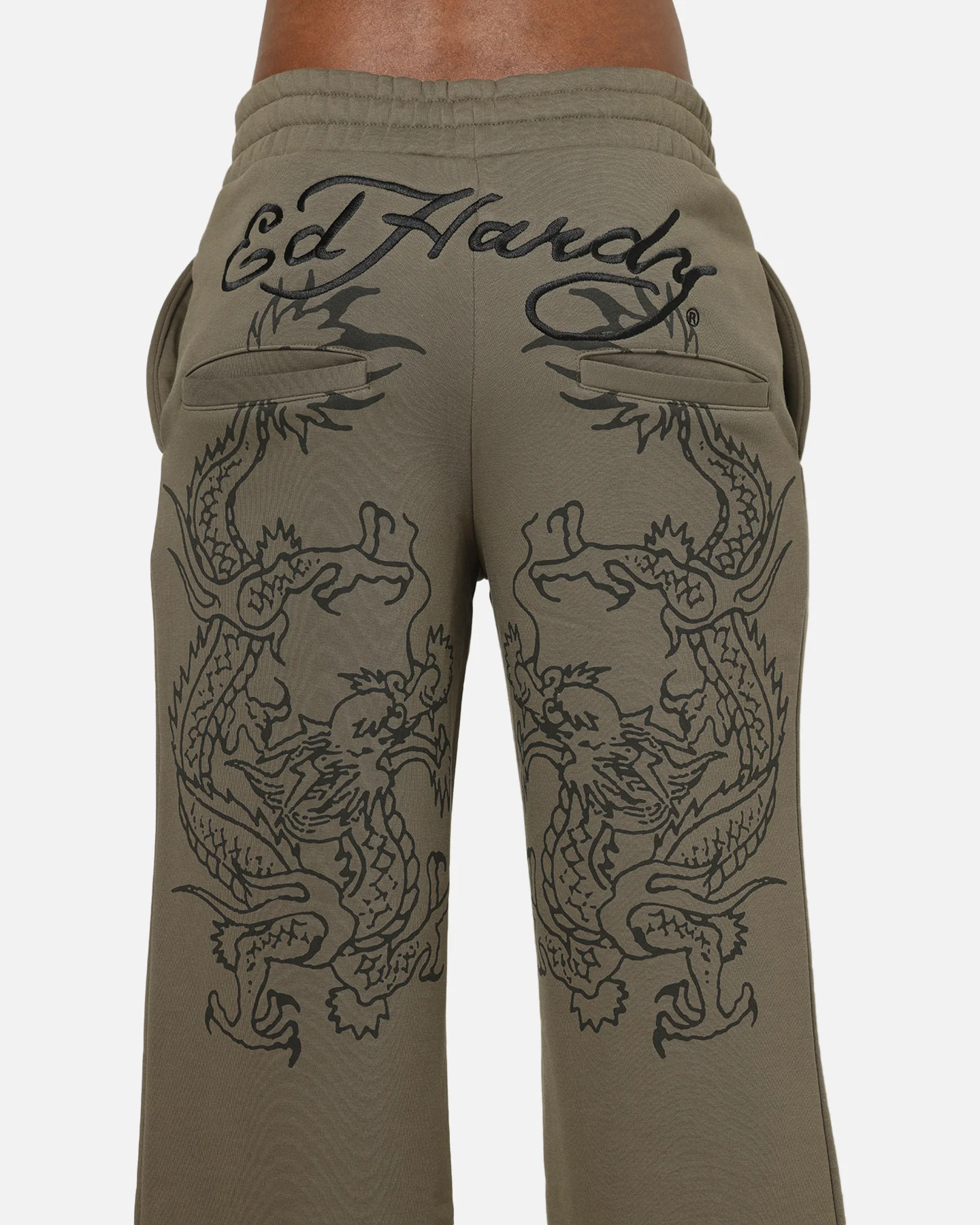 Ed Hardy Dragon Trackpants Washed Olive - Image 7