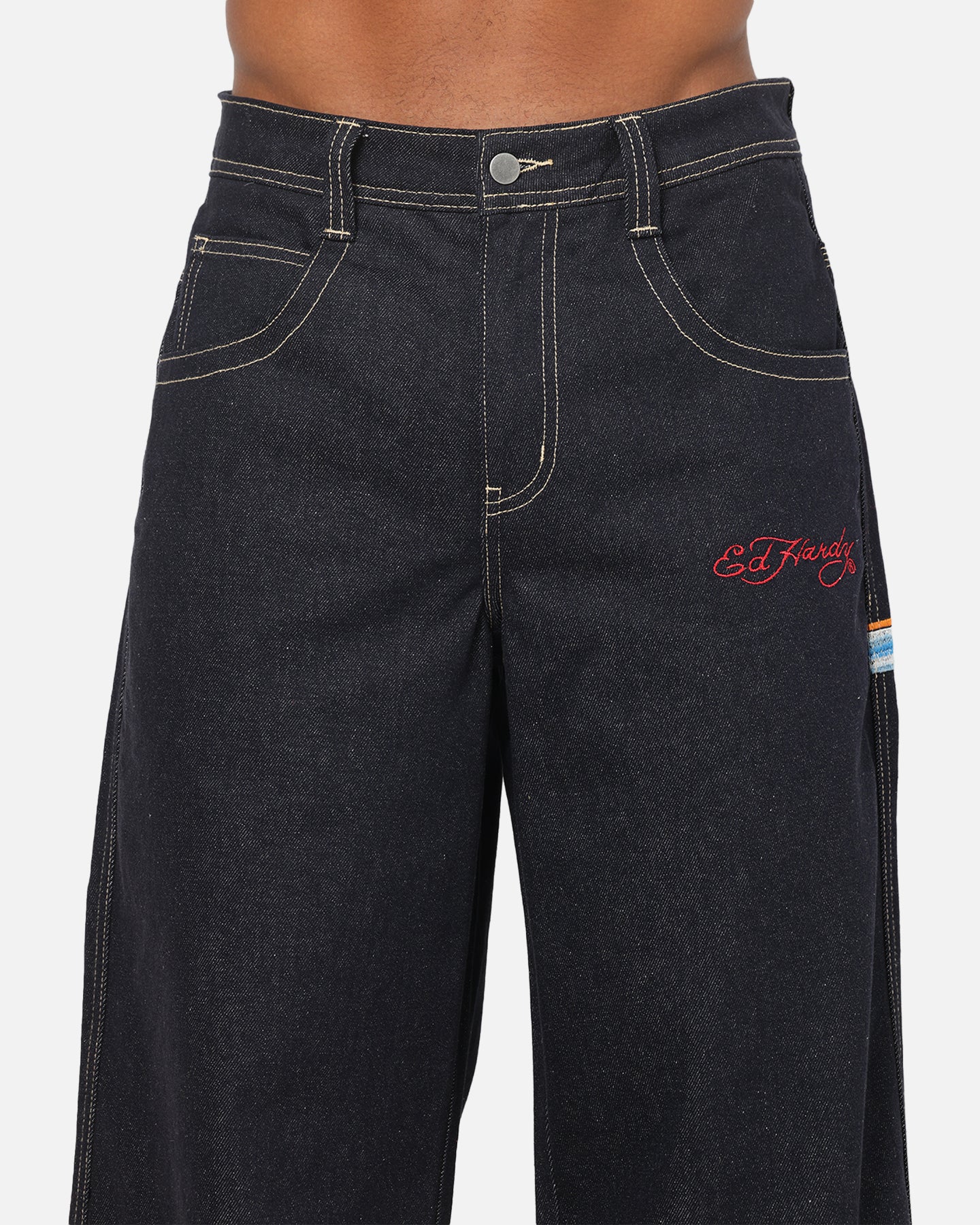Ed Hardy Dragon Ultra Wide Leg Jeans Indigo Denim - Image 8