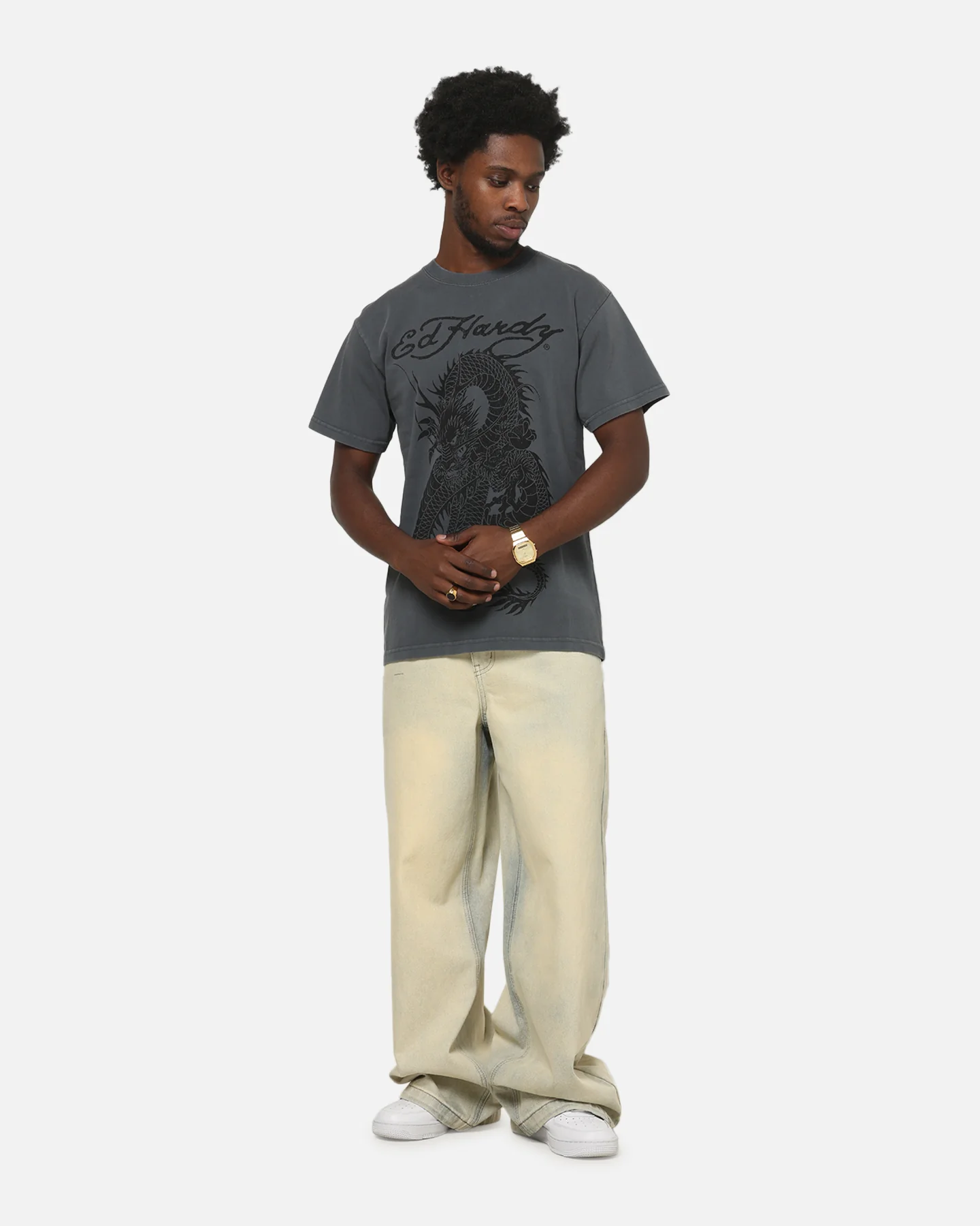 Ed Hardy Euro Fitted T-Shirt Charcoal - Image 2