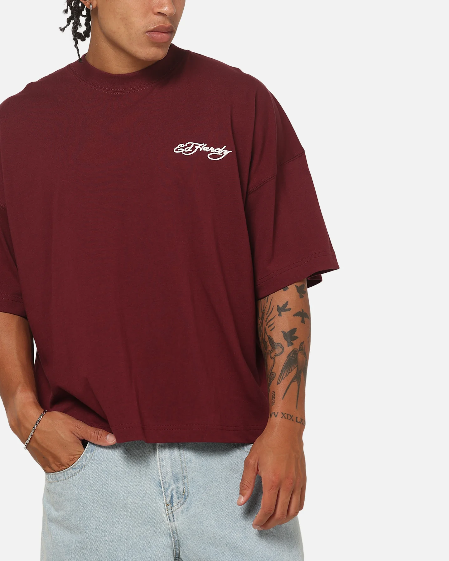 Ed Hardy Fade T-Shirt Wine - Image 8