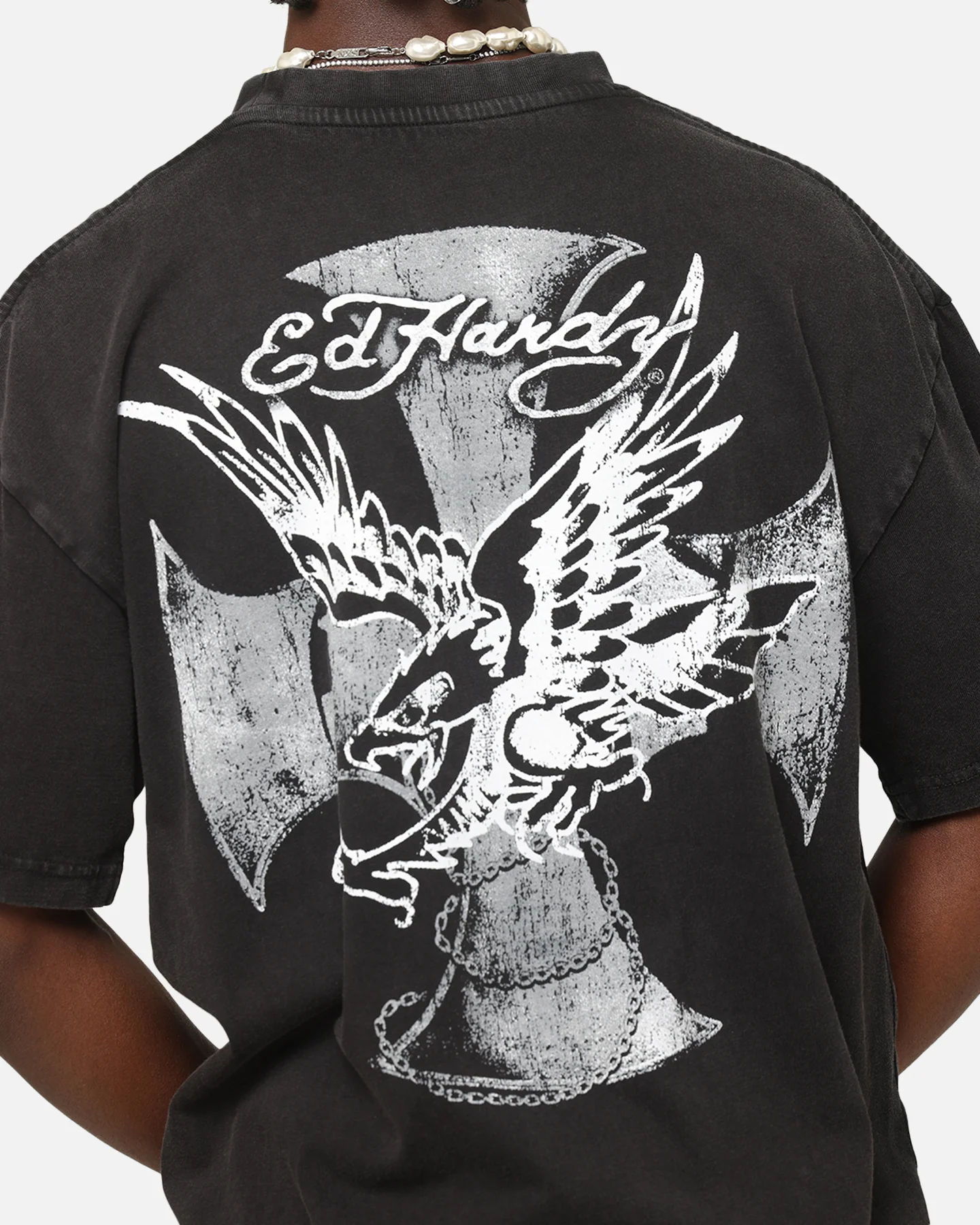 Ed Hardy Flight Premium T-Shirt Black Acidwash - Image 8