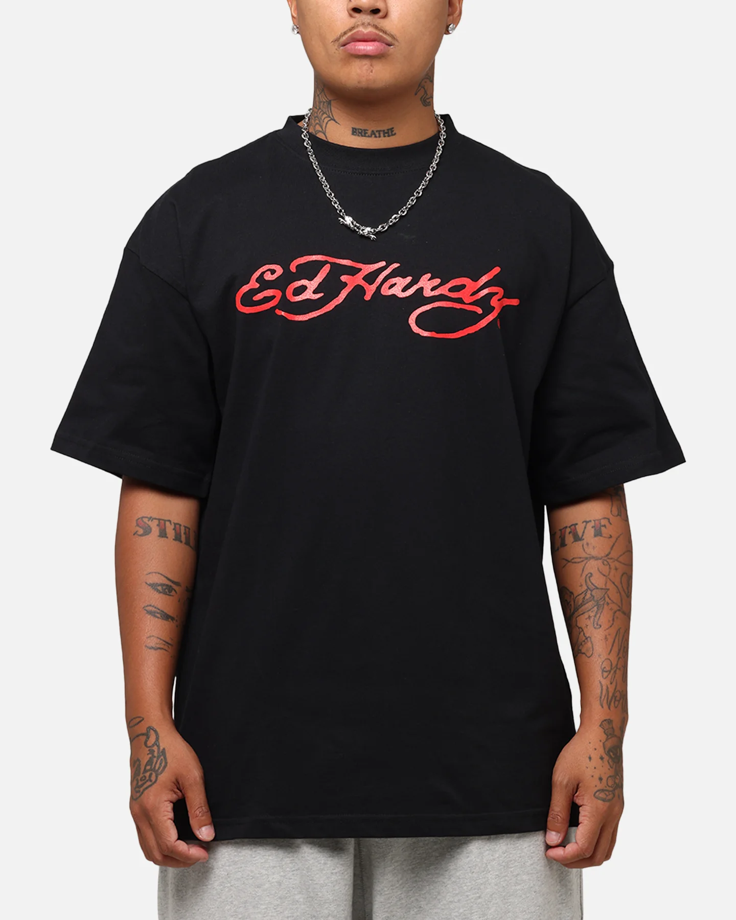Ed Hardy Flourish Script T-Shirt Black - Image 2