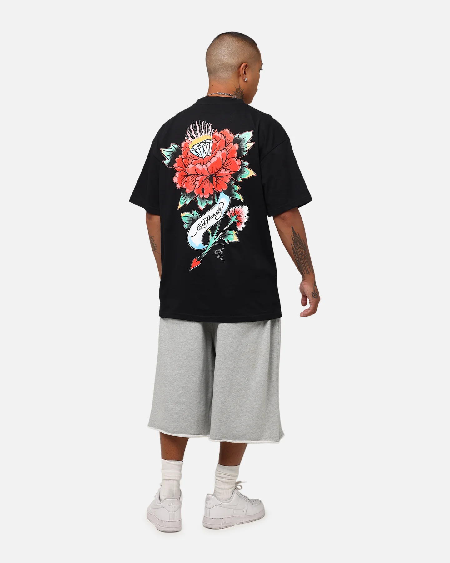 Ed Hardy Flourish Script T-Shirt Black - Image 3