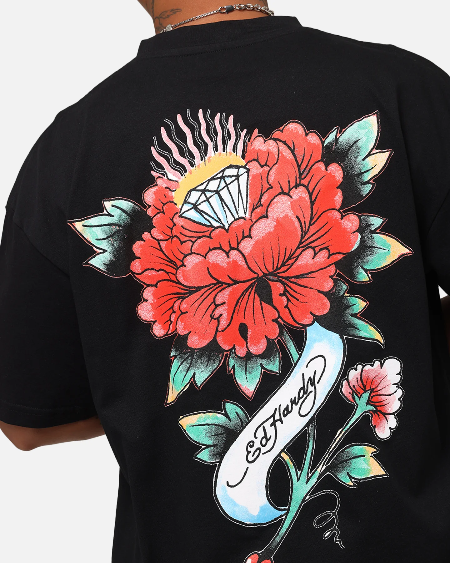 Ed Hardy Flourish Script T-Shirt Black - Image 8