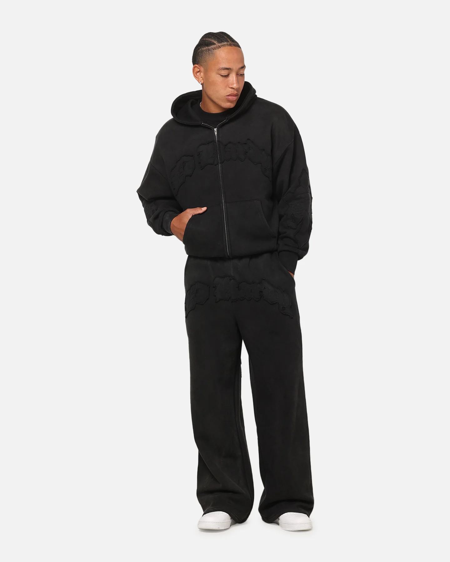 Ed Hardy Fray Track Pants Black - Image 2