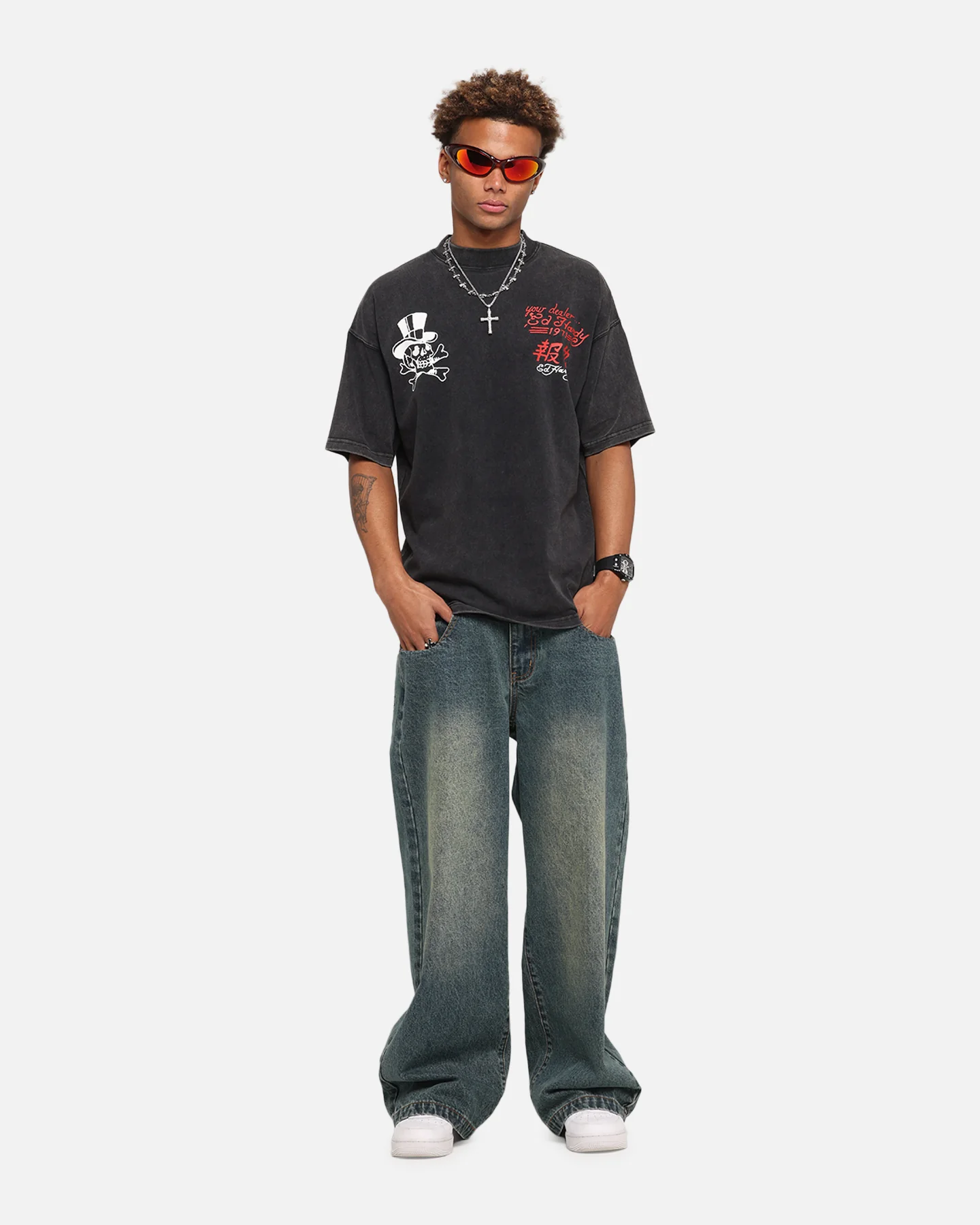 Ed Hardy Love Kills Oversized T-Shirt Black - Image 4