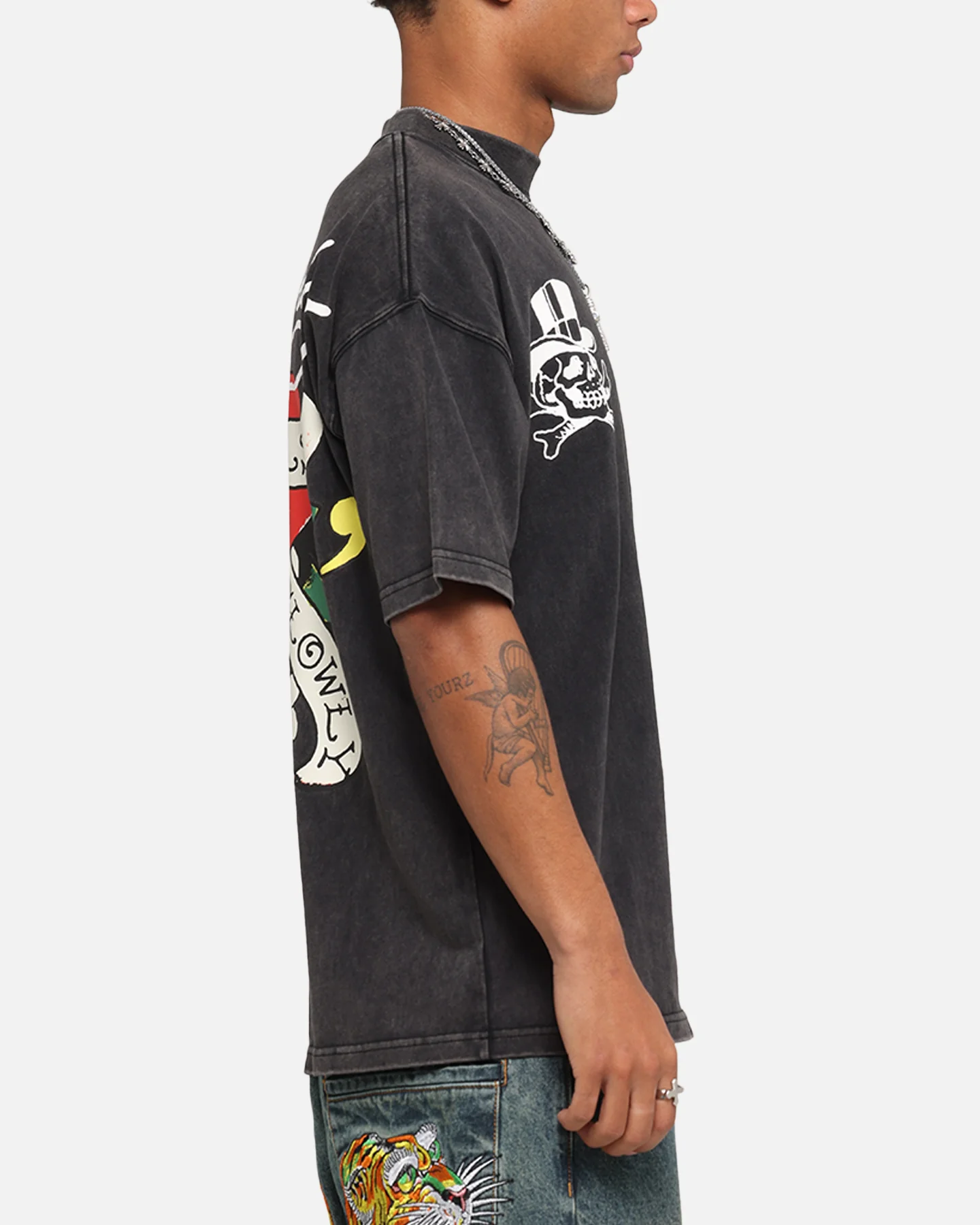 Ed Hardy Love Kills Oversized T-Shirt Black - Image 5