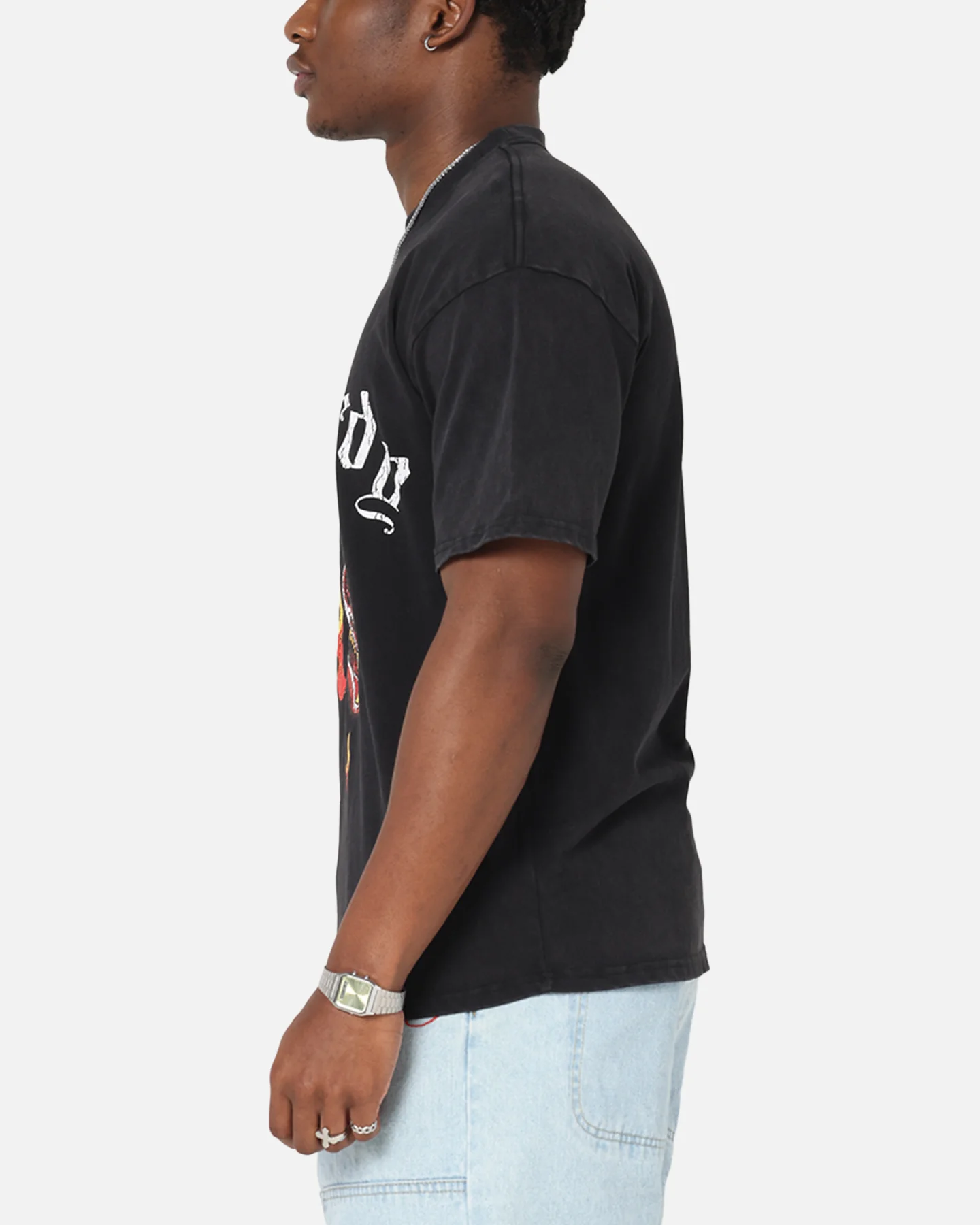 Ed Hardy Mask Of Mischief T-Shirt Black Acidwash - Image 5