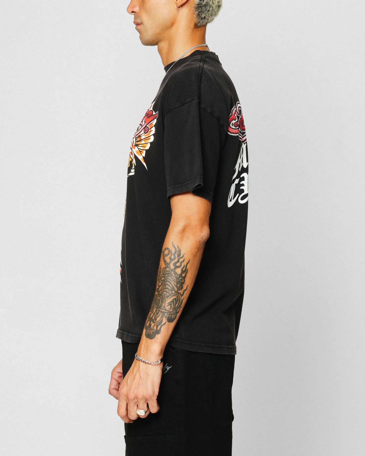 Ed Hardy Motor Cycle Club T-Shirt Black Acidwash - Image 6