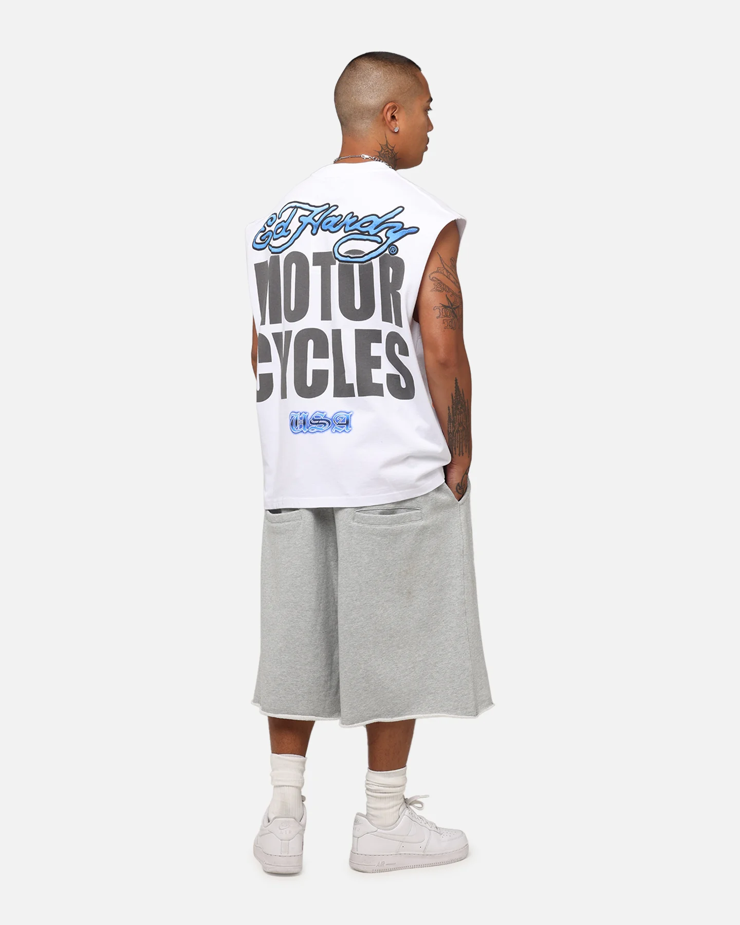 Ed Hardy Motorcycles Tiger Muscle T-Shirt White - Image 4