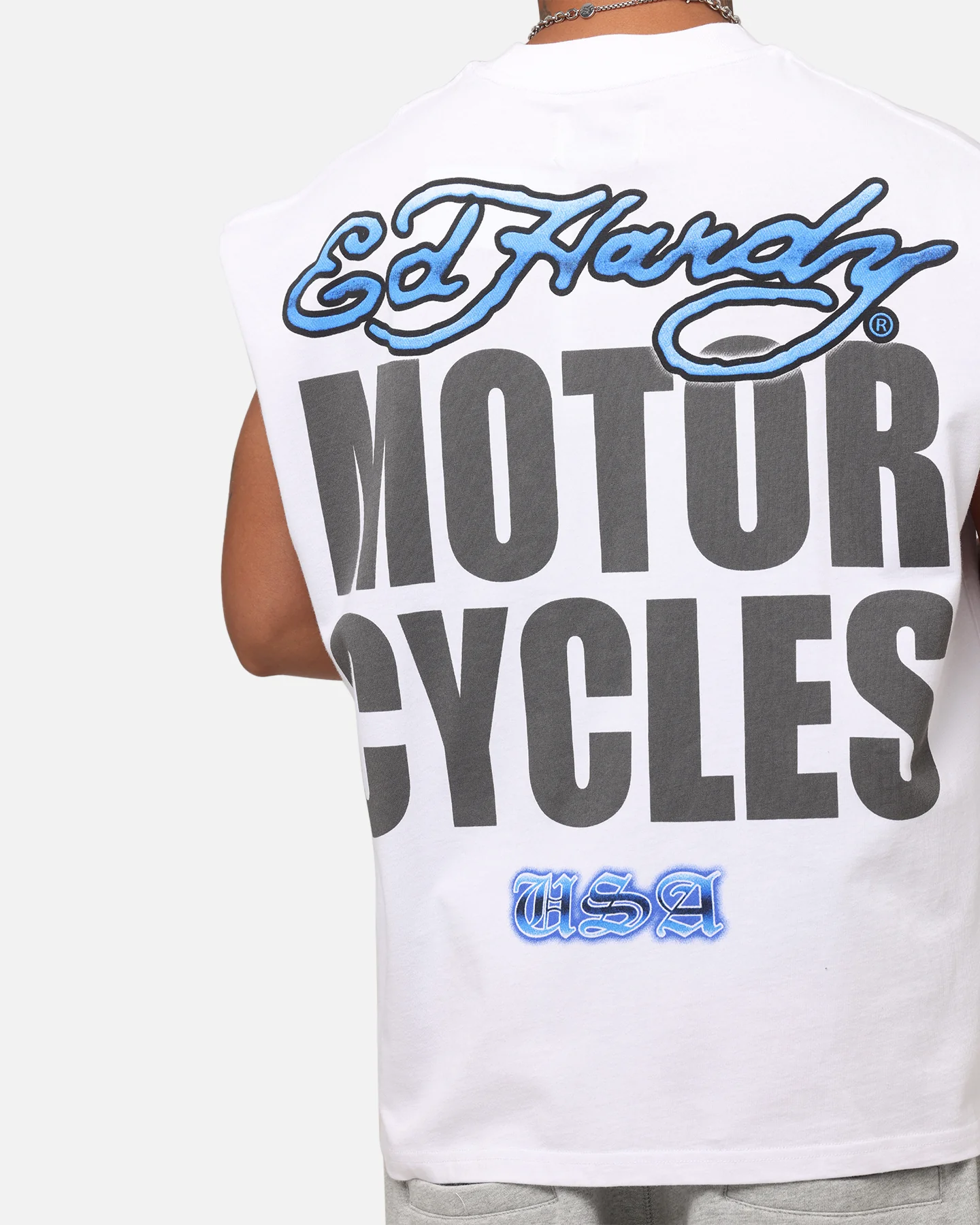 Ed Hardy Motorcycles Tiger Muscle T-Shirt White - Image 8