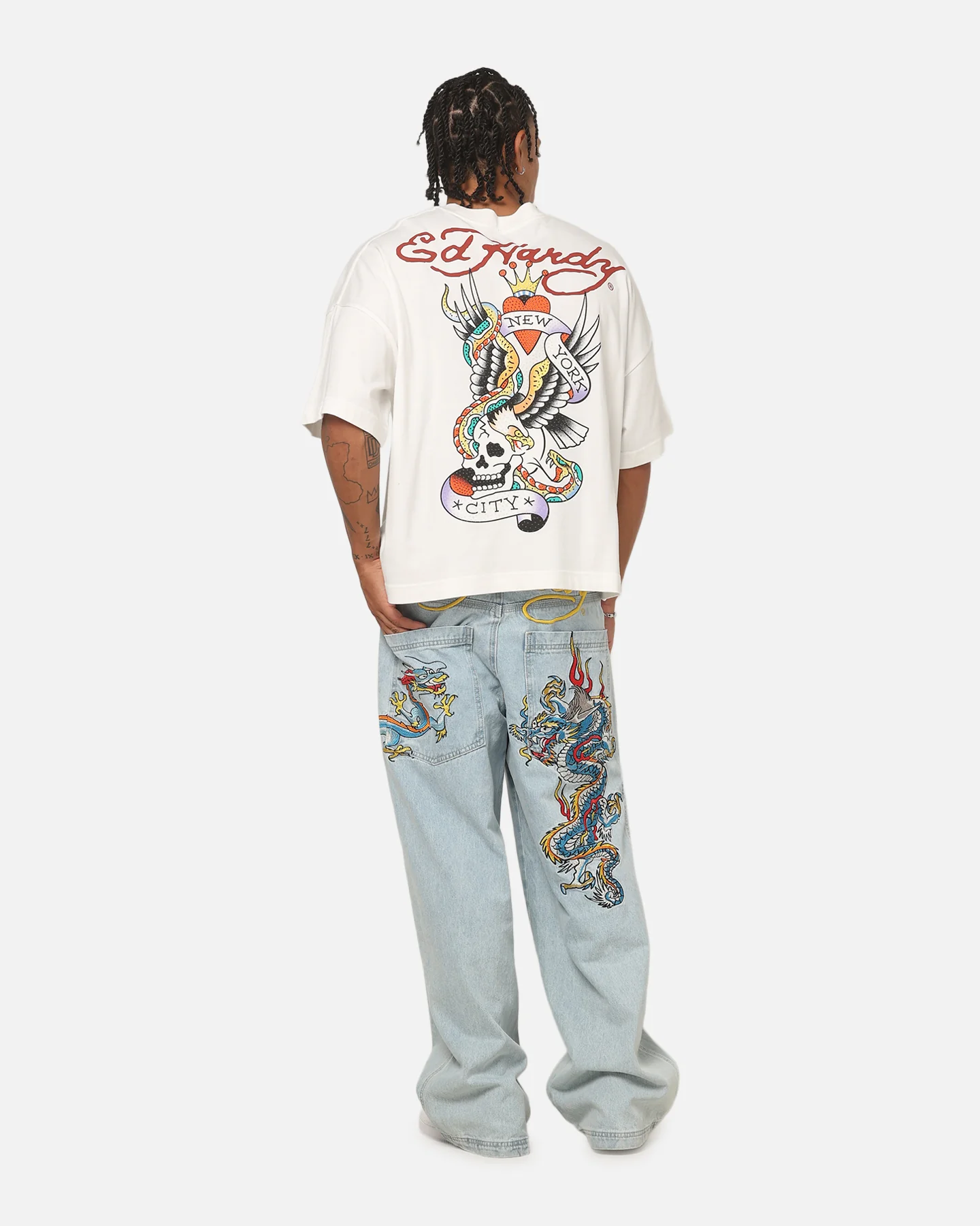 Ed Hardy NYC T-Shirt Off White - Image 3