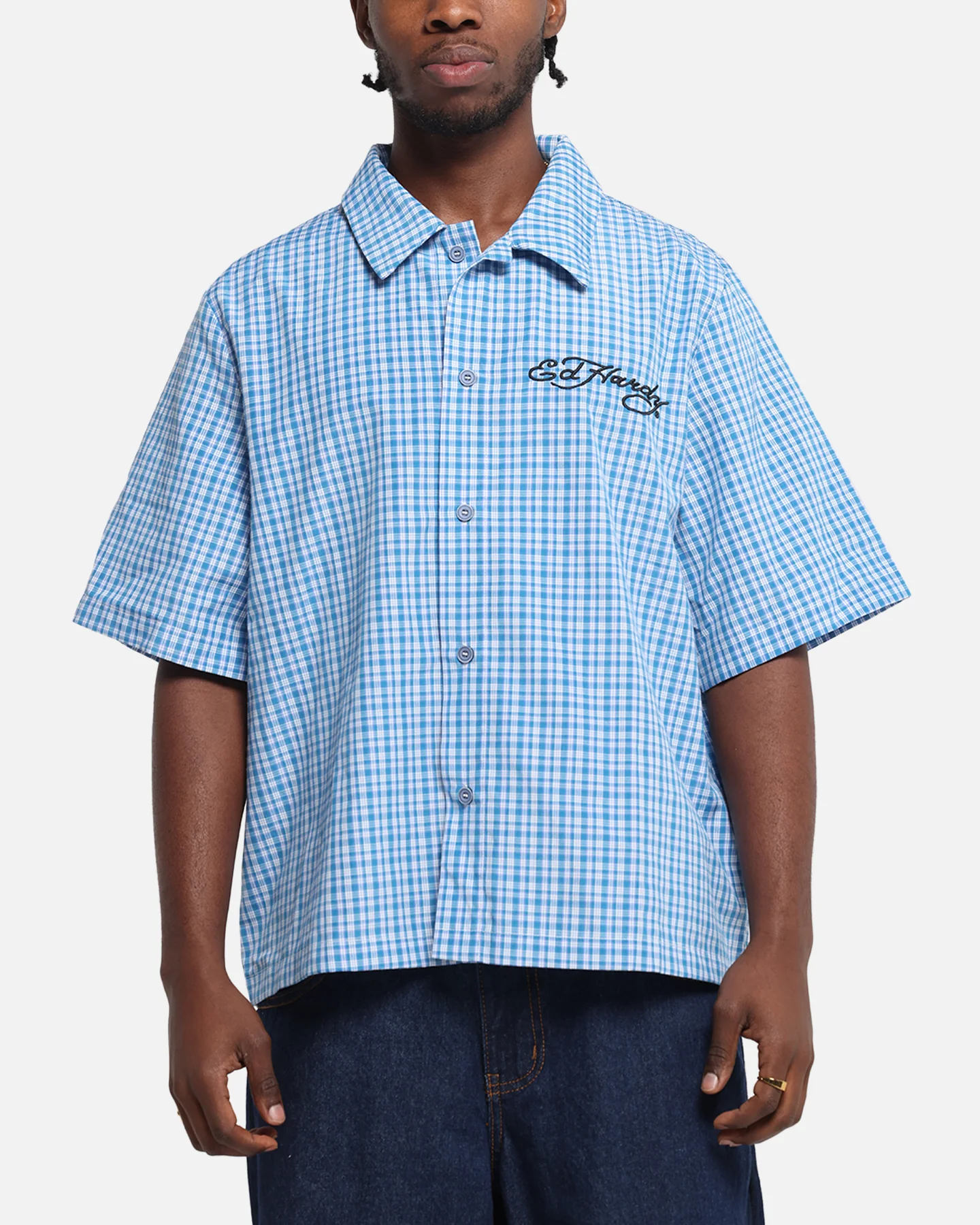 Ed Hardy Panther Button-Up Shirt Blue - Image 2