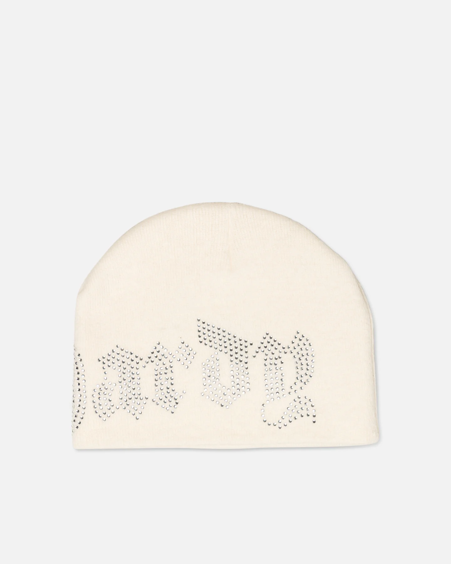 Ed Hardy Rhinestone Beanie Off White - Image 2