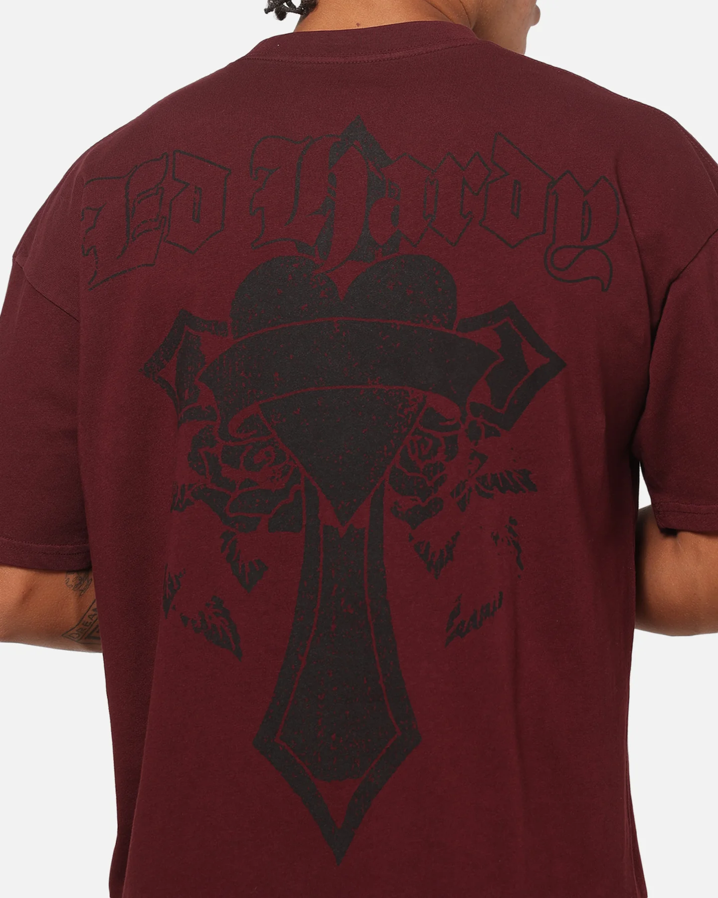 Ed Hardy Sacred Heart T-Shirt Burgundy - Image 7