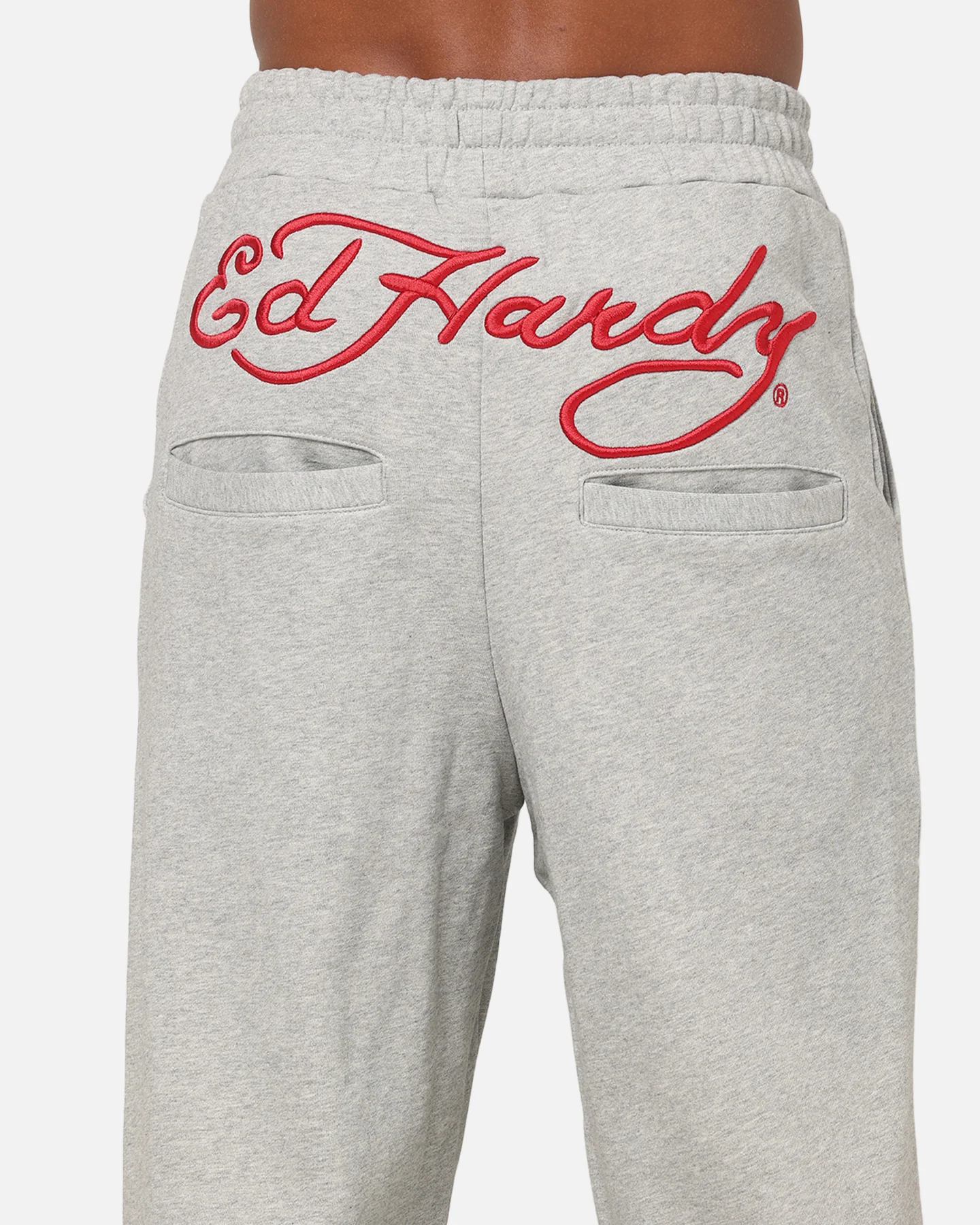 Ed Hardy Signature Track Pants Grey Marle - Image 8