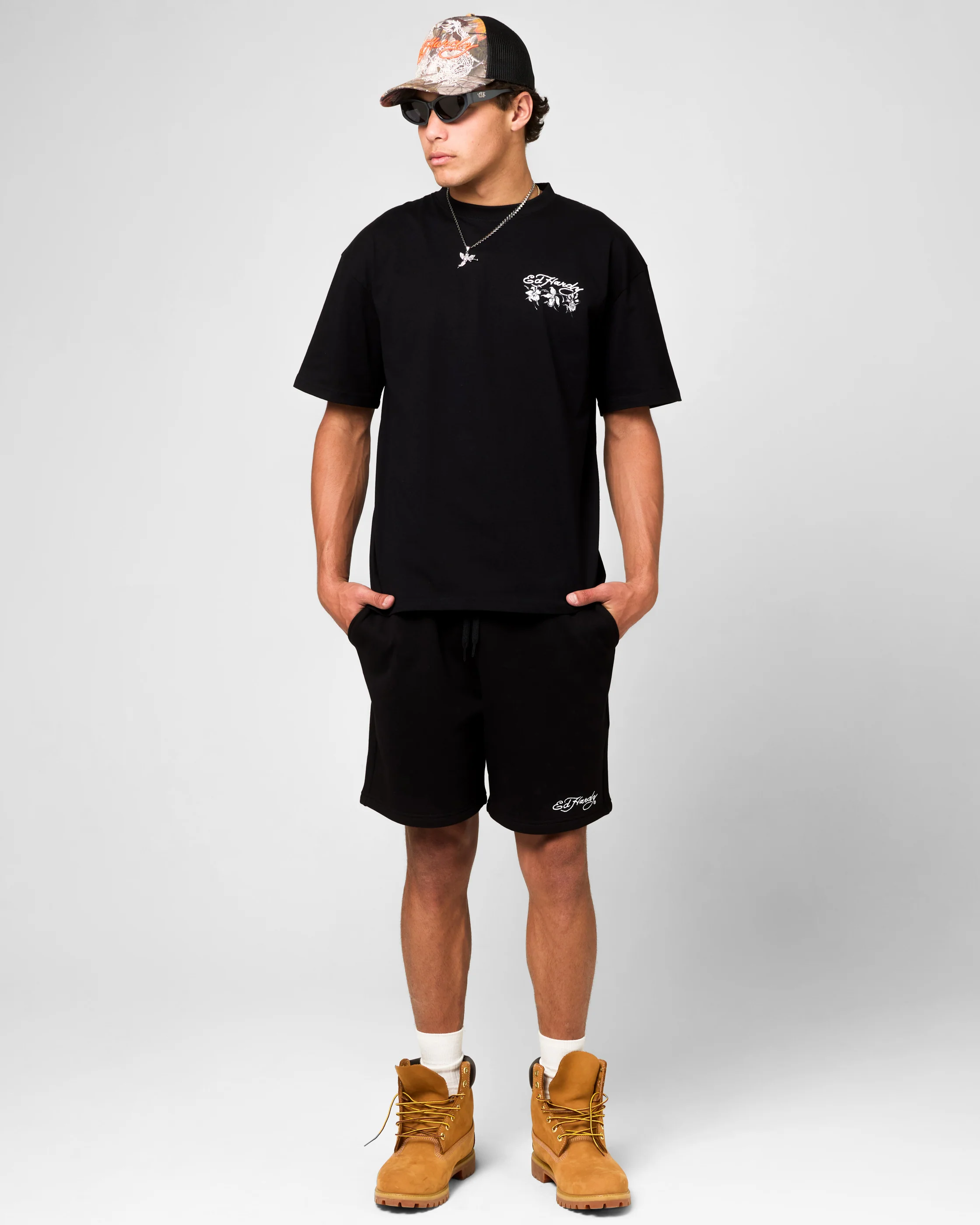 Ed Hardy Skull Fleece Shorts Black - Image 2