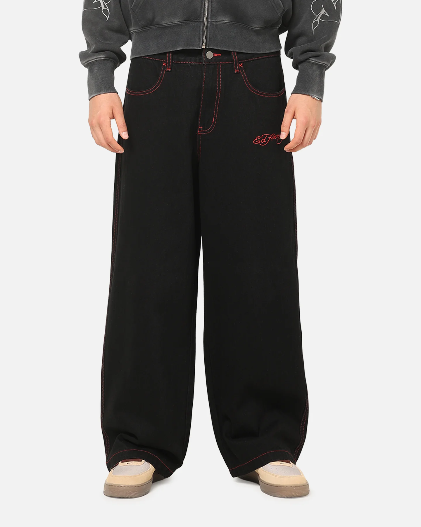 Ed Hardy Skull Rhinestone Jeans Black - Image 5