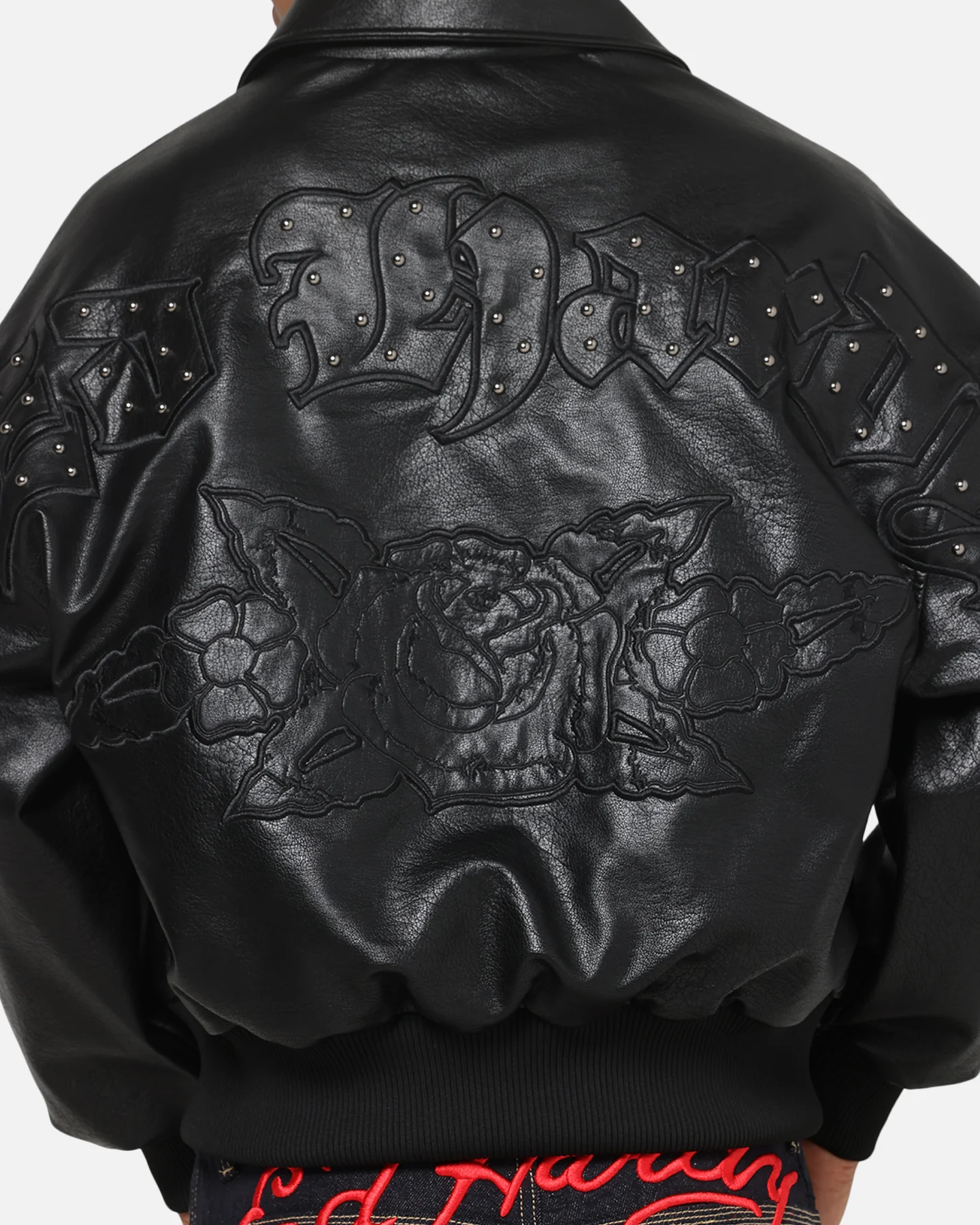 Ed Hardy Studded Bomber Jacket Black - Image 7