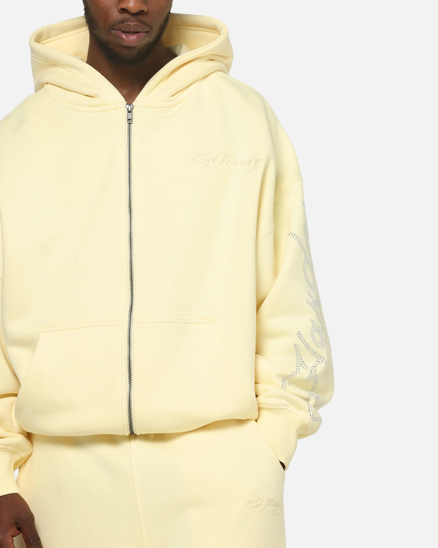 Ed Hardy Trinity Zip Hoodie Butter Yellow - Image 7