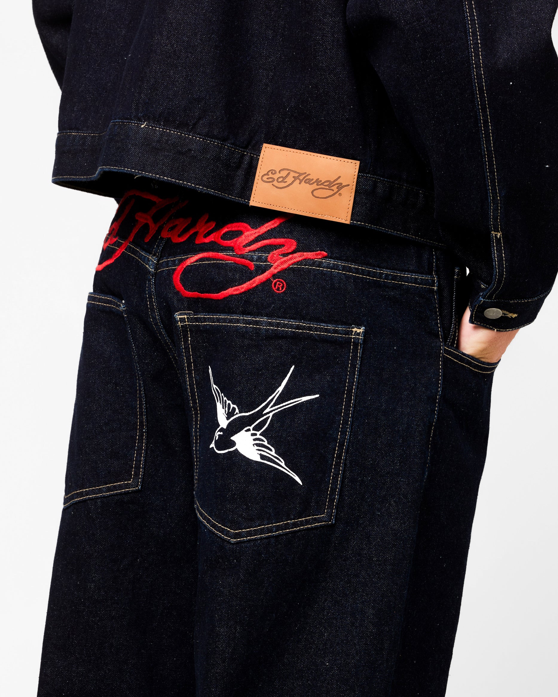 Ed Hardy Wide Leg Jeans Indigo Denim - Image 3