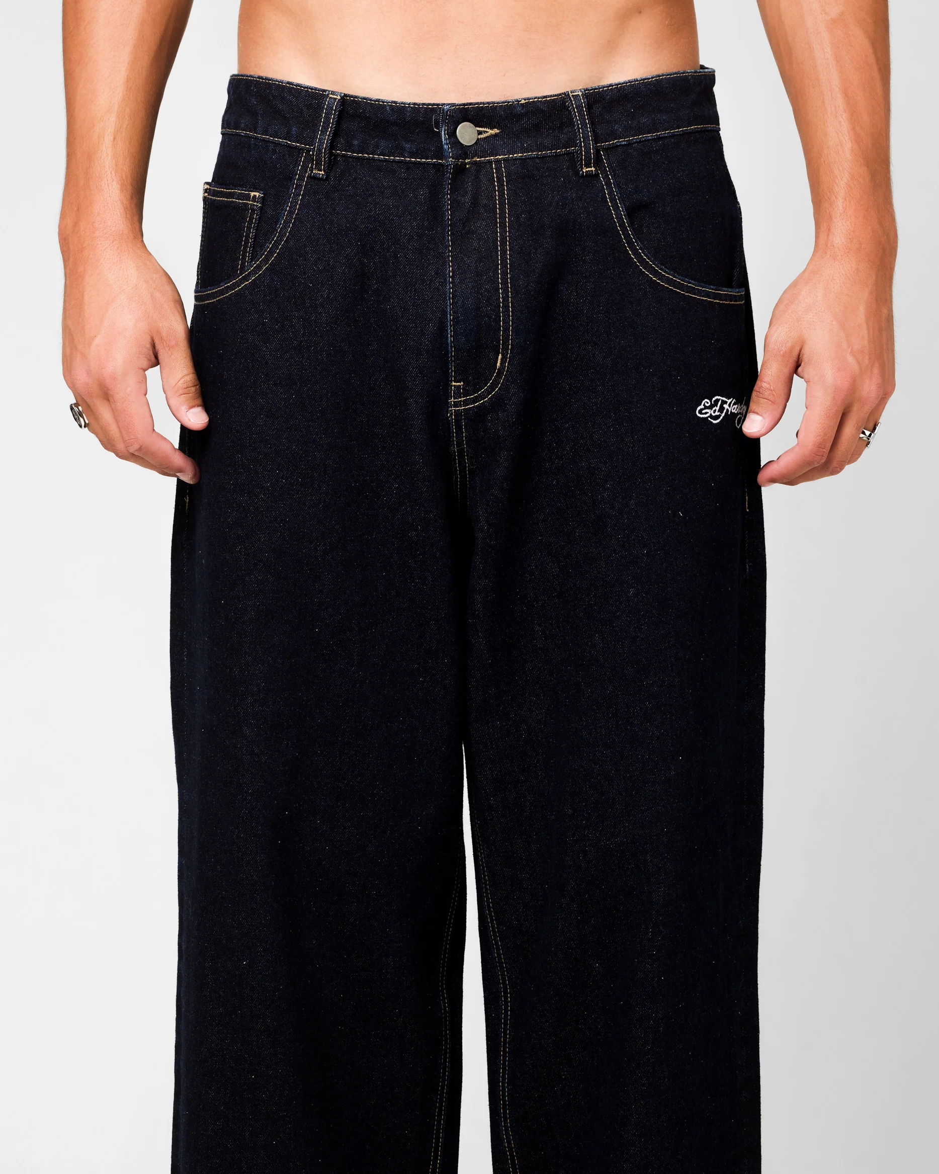Ed Hardy Wide Leg Jeans Indigo Denim - Image 7