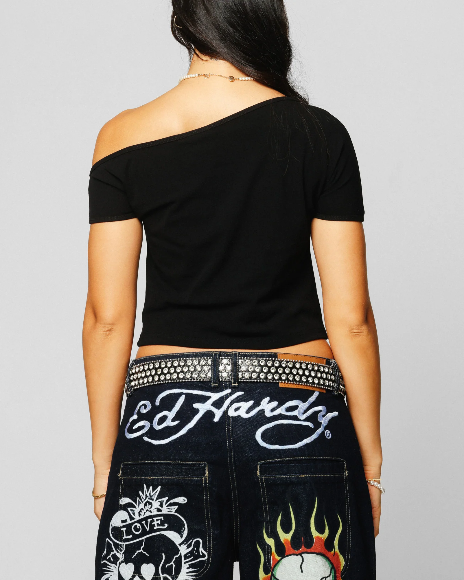 Ed Hardy Women's Aline Baby T-Shirt Black - Image 3