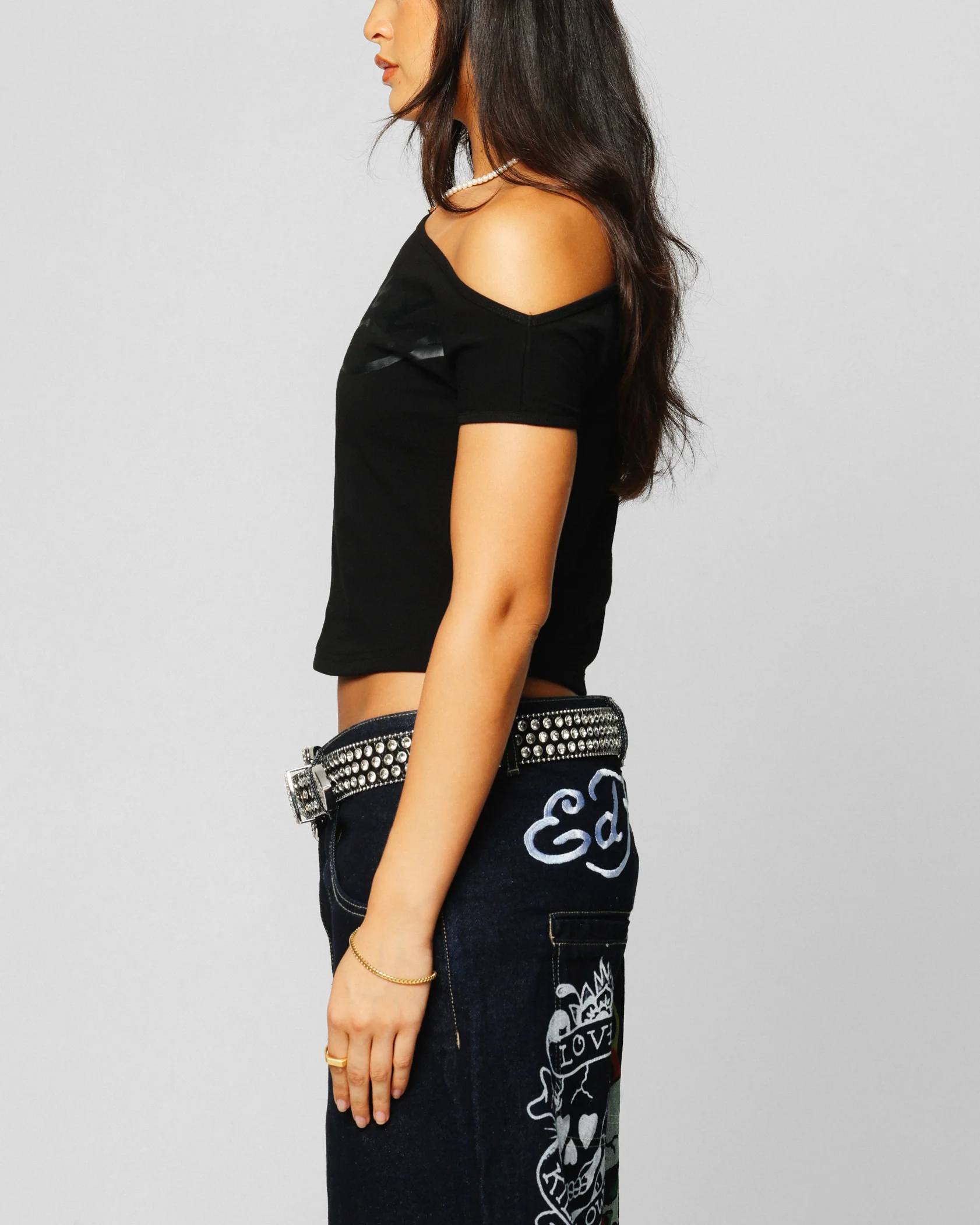 Ed Hardy Women's Aline Baby T-Shirt Black - Image 5