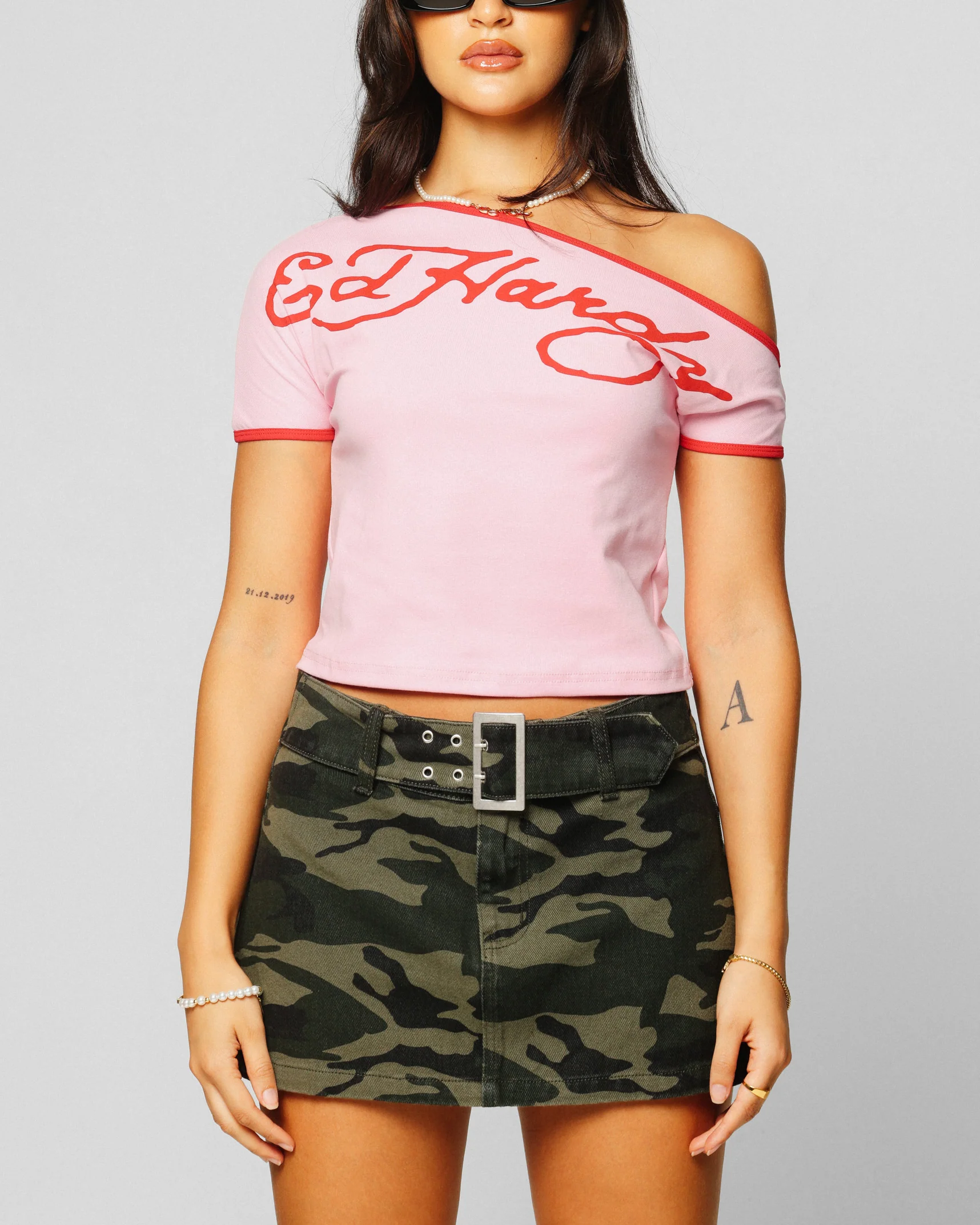 Ed Hardy Women's Aline Baby T-Shirt Pink/Red - Image 2