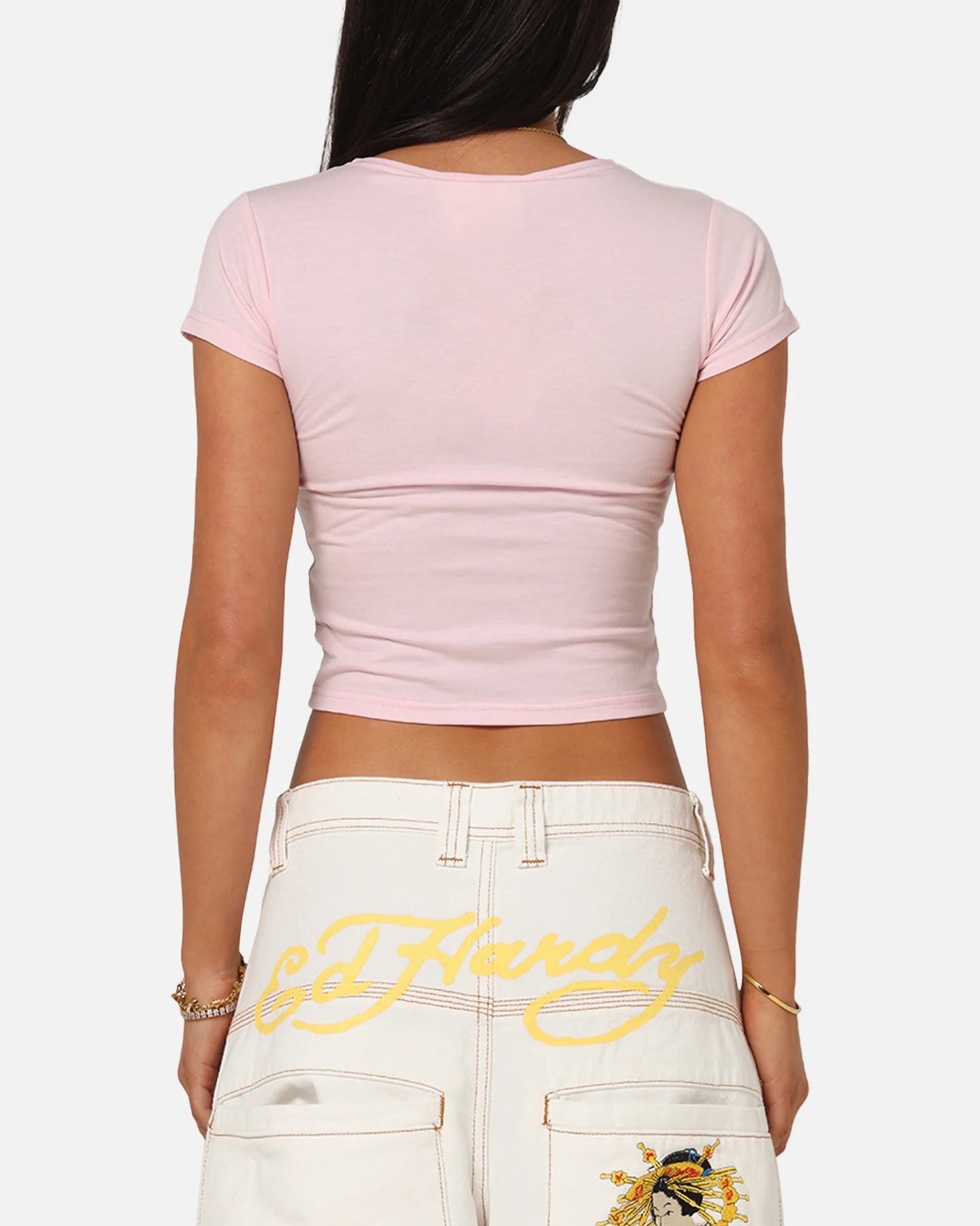 Ed Hardy Women's Chrome Baby T-Shirt Pink - Image 3