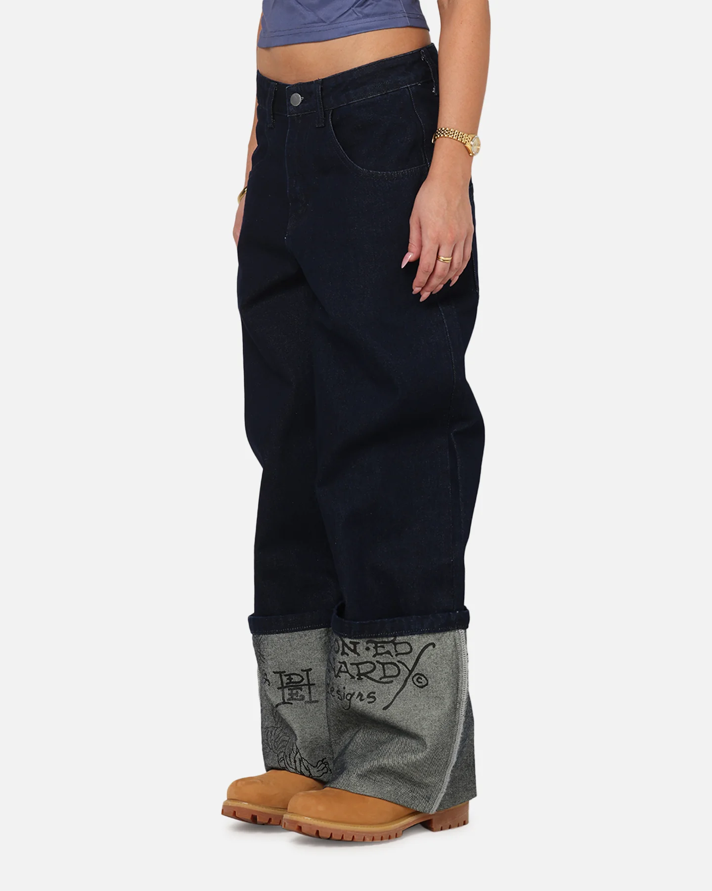 Ed Hardy Women's Cuffed Jeans Indigo - Image 6