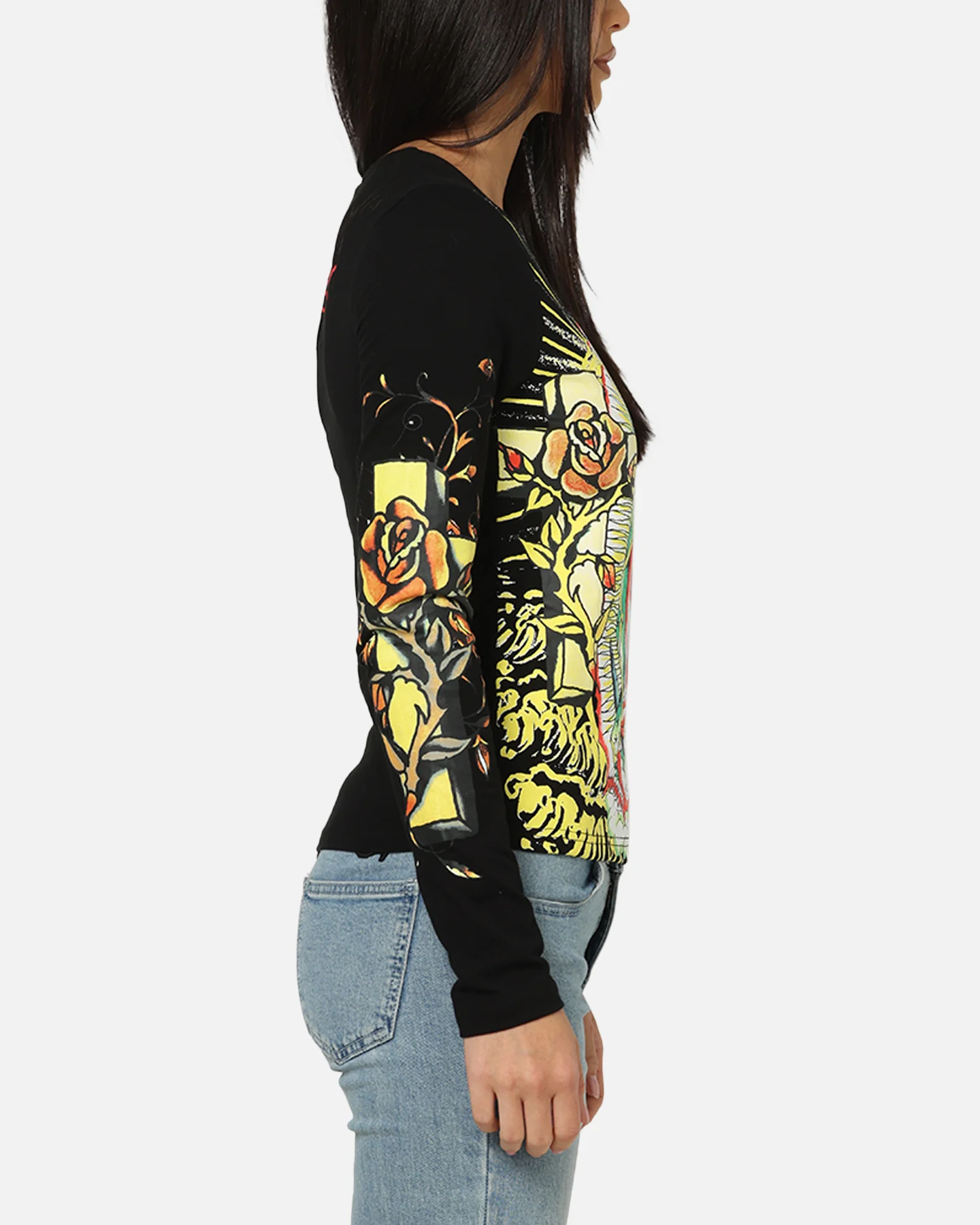 Ed Hardy Women's Divine Long Sleeve T-Shirt Black - Image 5