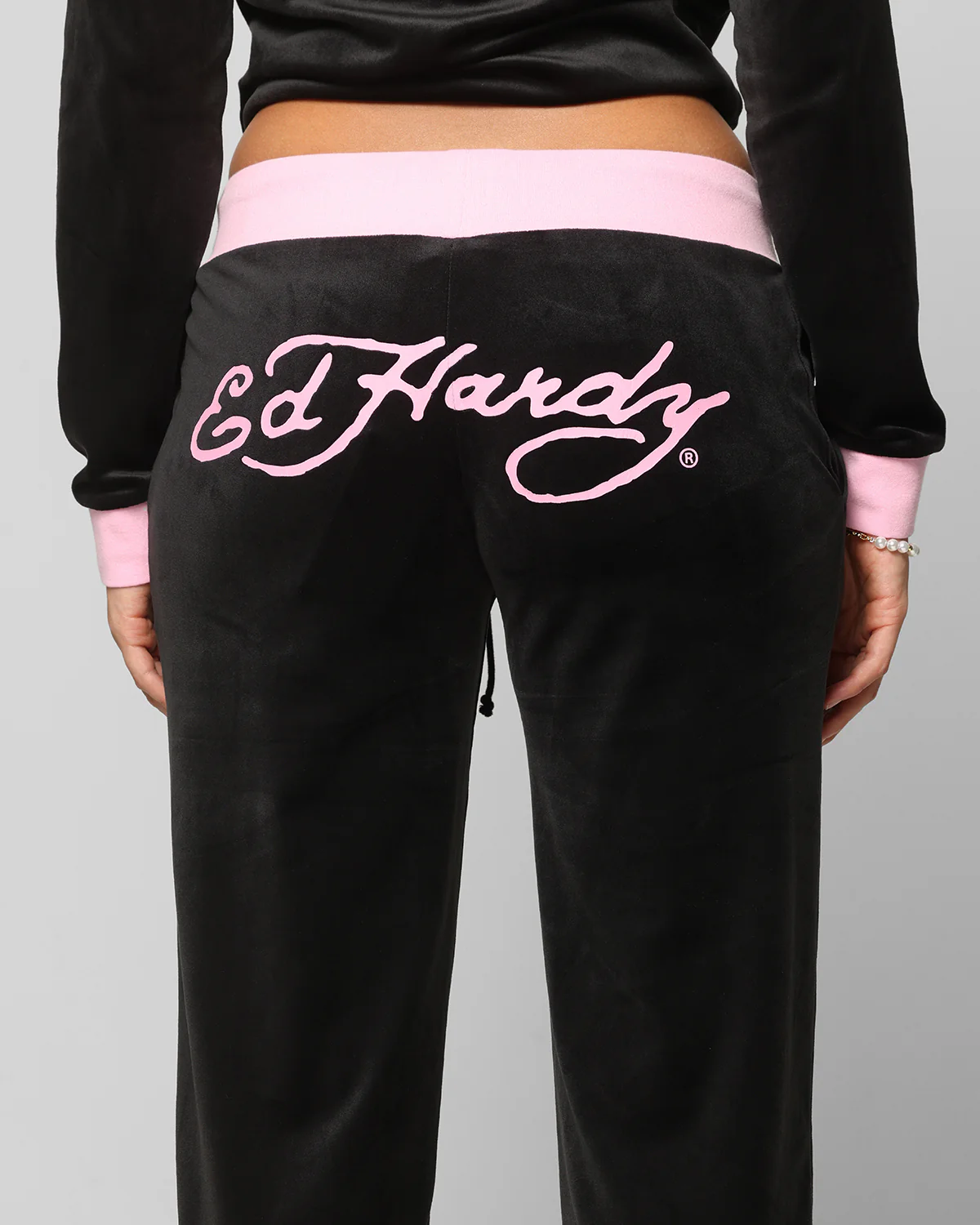 Ed Hardy Women's Ed Hardy Trackpants Black/Pink - Image 8