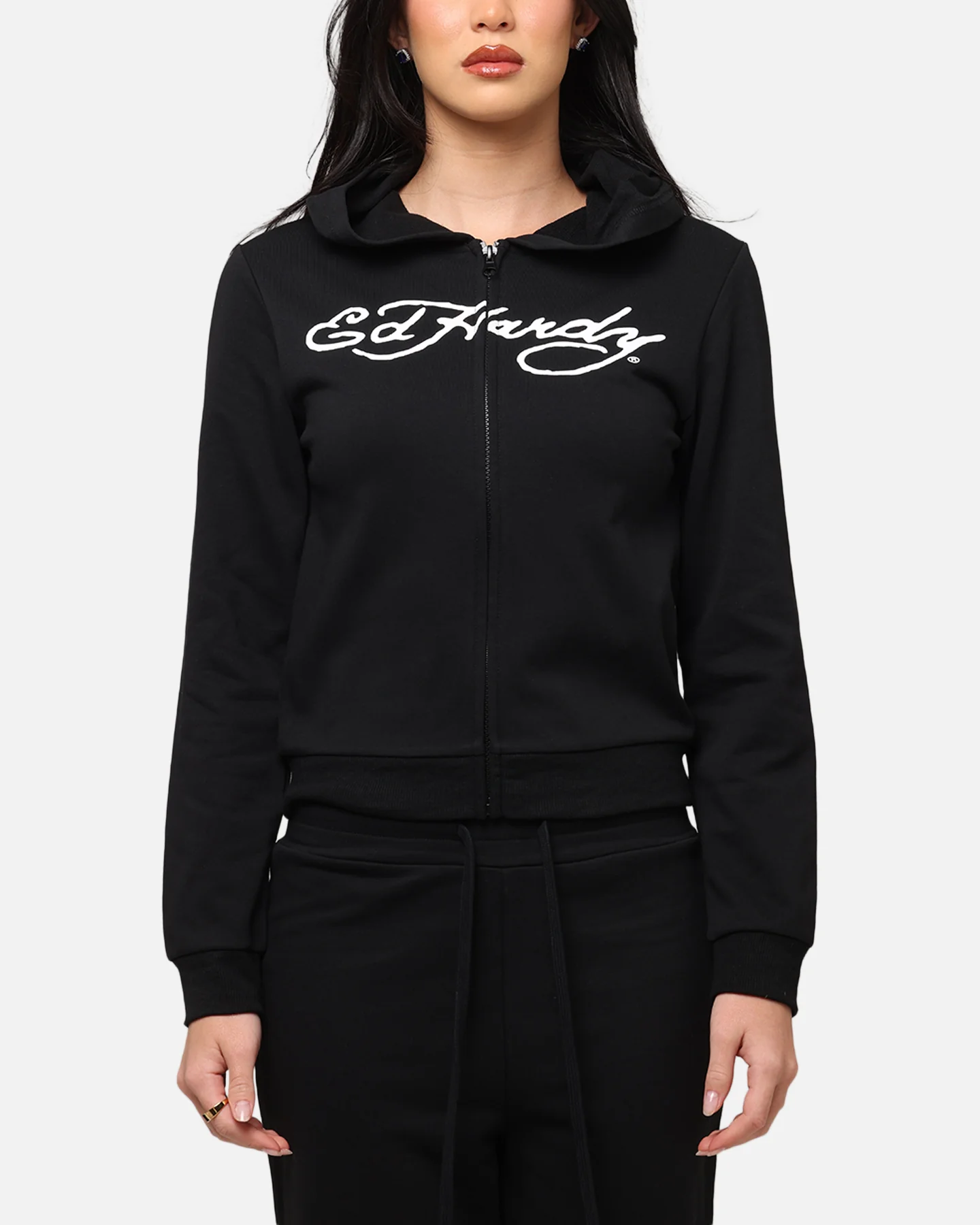 Ed Hardy Women's Flora Zip Hoodie Black - Image 2