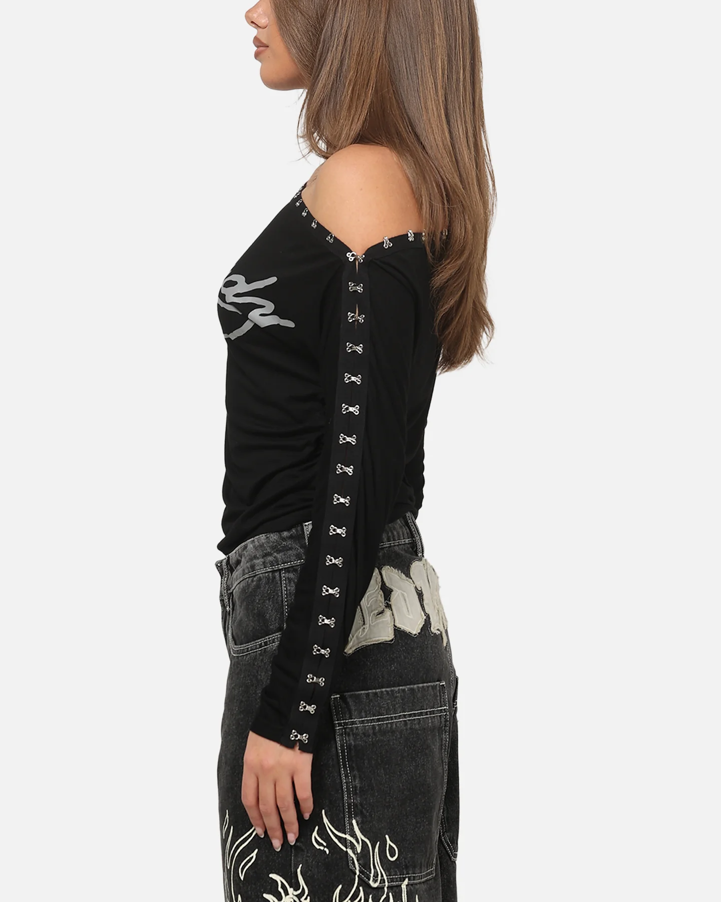 Ed Hardy Women's Hooked Aline Long Sleeve T-Shirt Black - Image 5