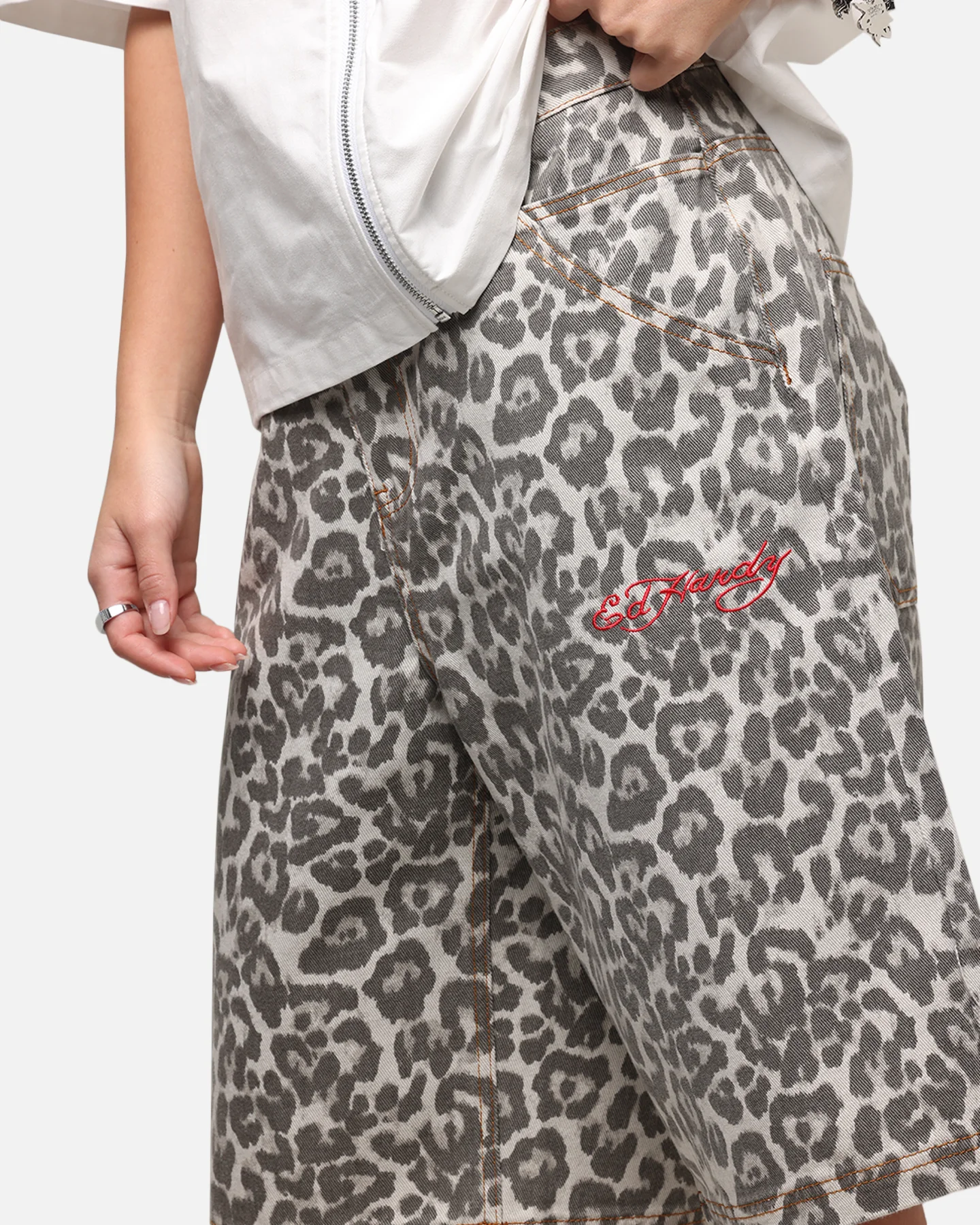 Ed Hardy Women's Leopard Jorts Leopard - Image 3