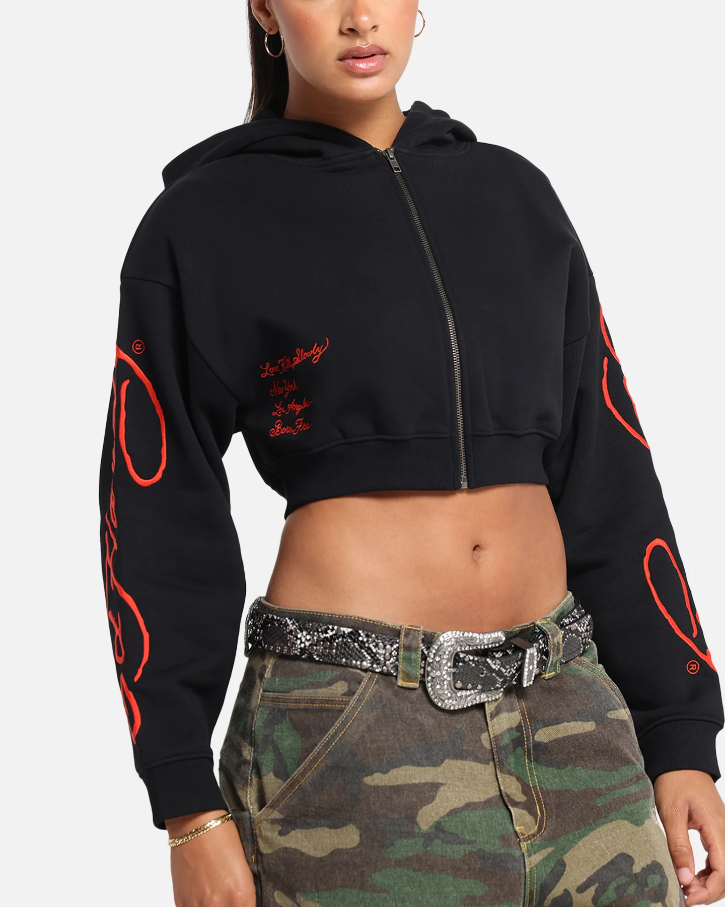 Ed Hardy Women's Love Kills Slowly Hoodie Black - Image 7
