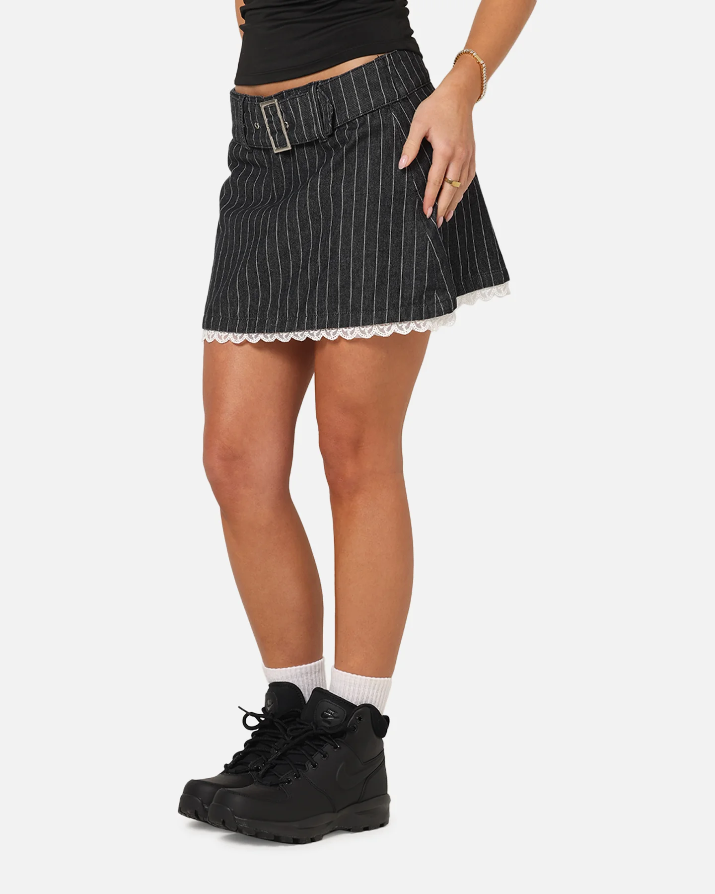 Ed Hardy Women's Pinstripe Mini Skirt Pinstripe - Image 3