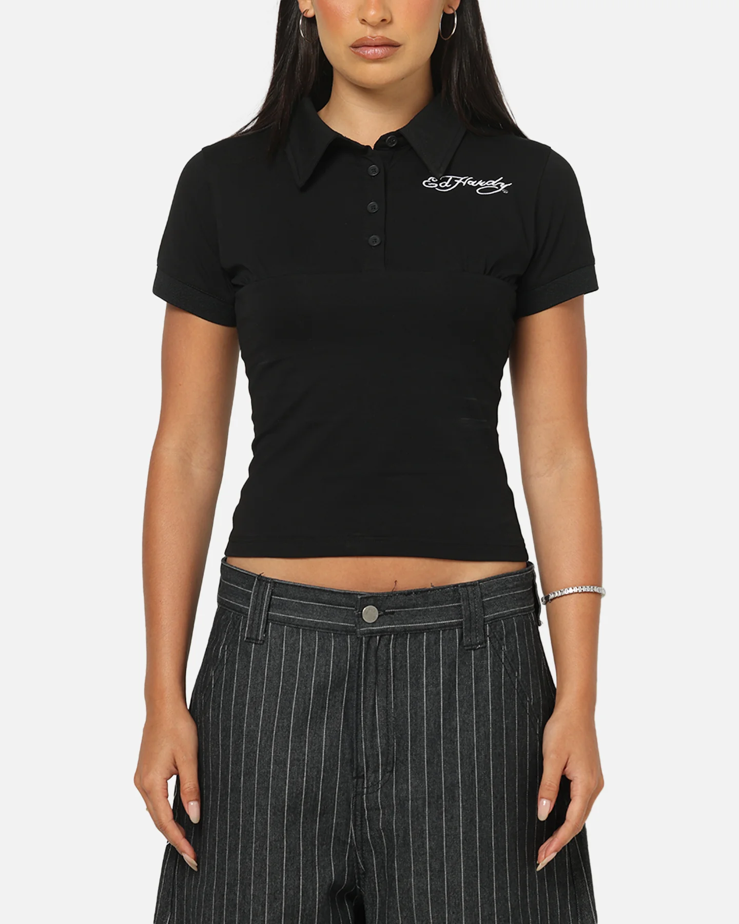 Ed Hardy Women's Polo Top Black - Image 2