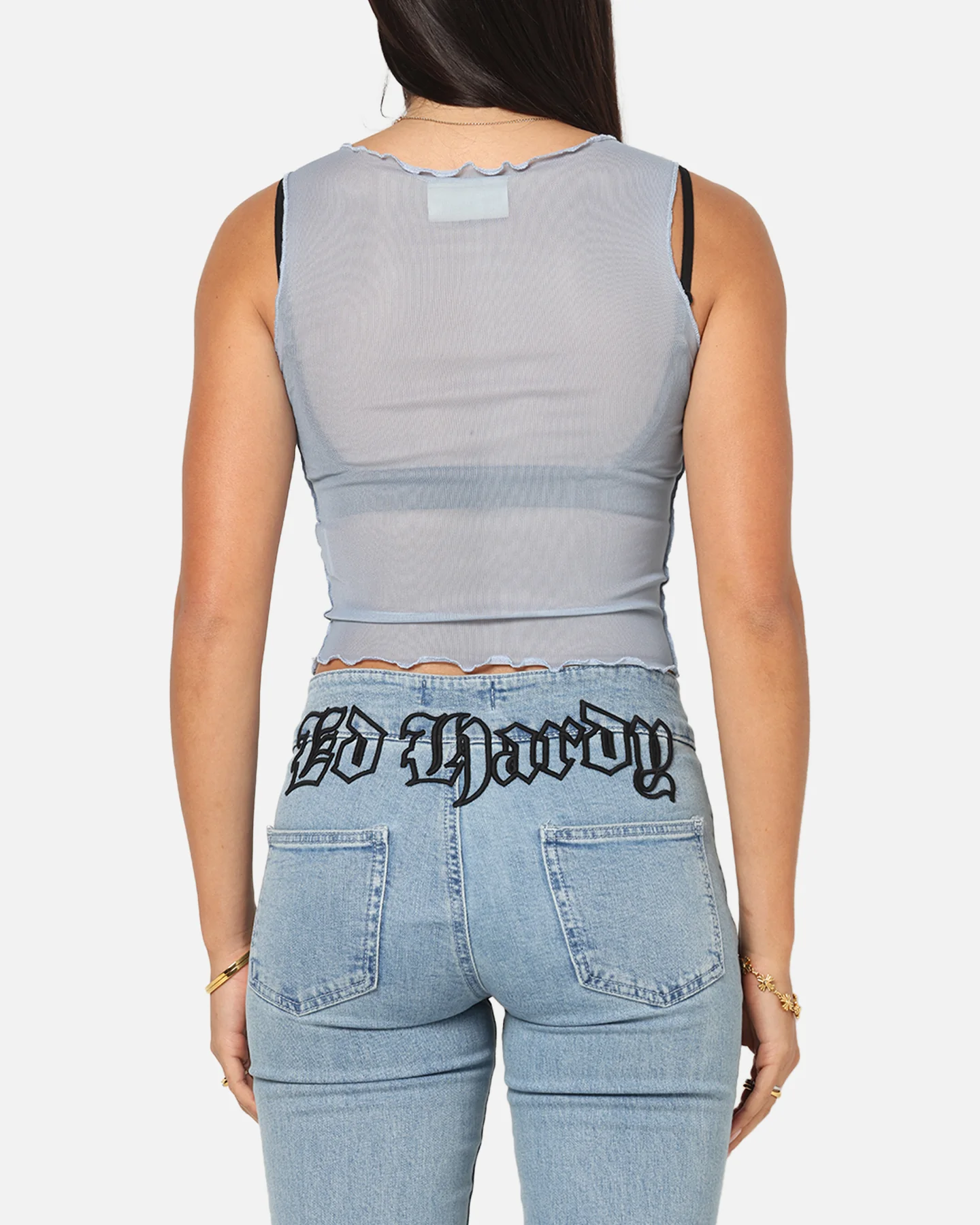 Ed Hardy Women's Revenge Mesh Top Blue - Image 3