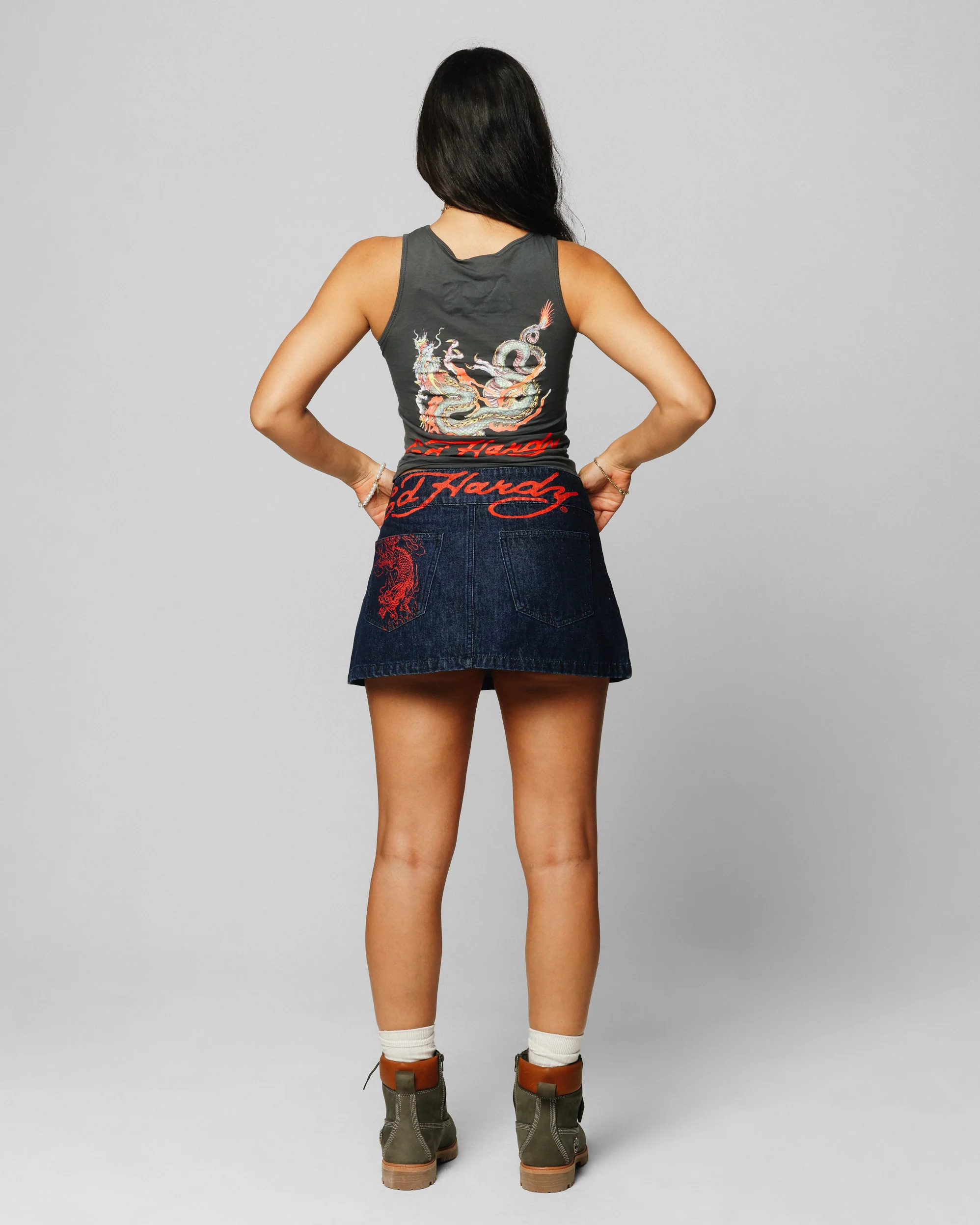 Ed Hardy Women's Ripped Dragon Tank Black - Image 5