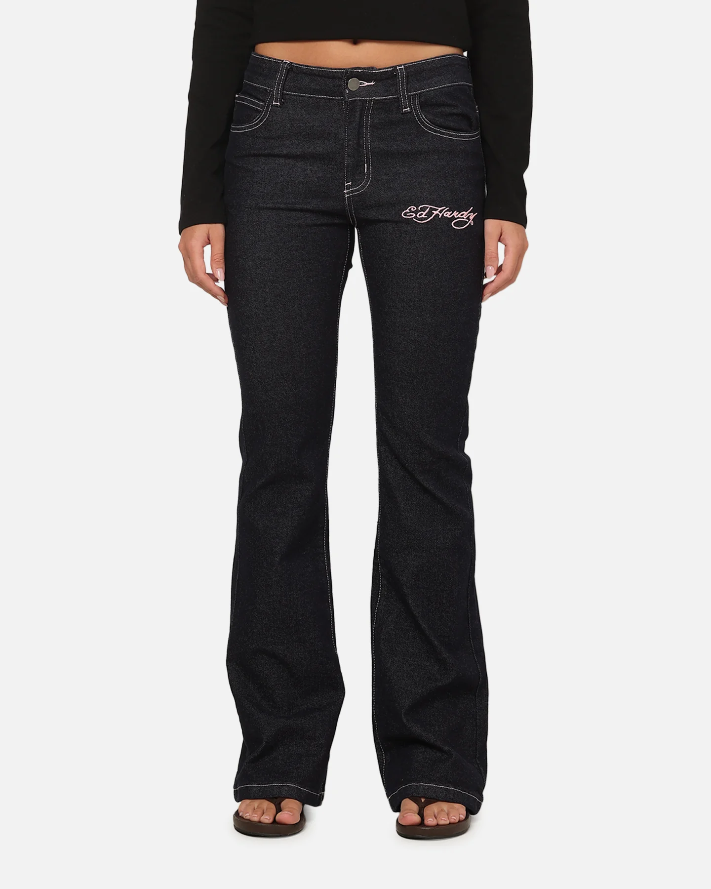 Ed Hardy Women's Rose Bootcut Jeans Raw Indigo - Image 6