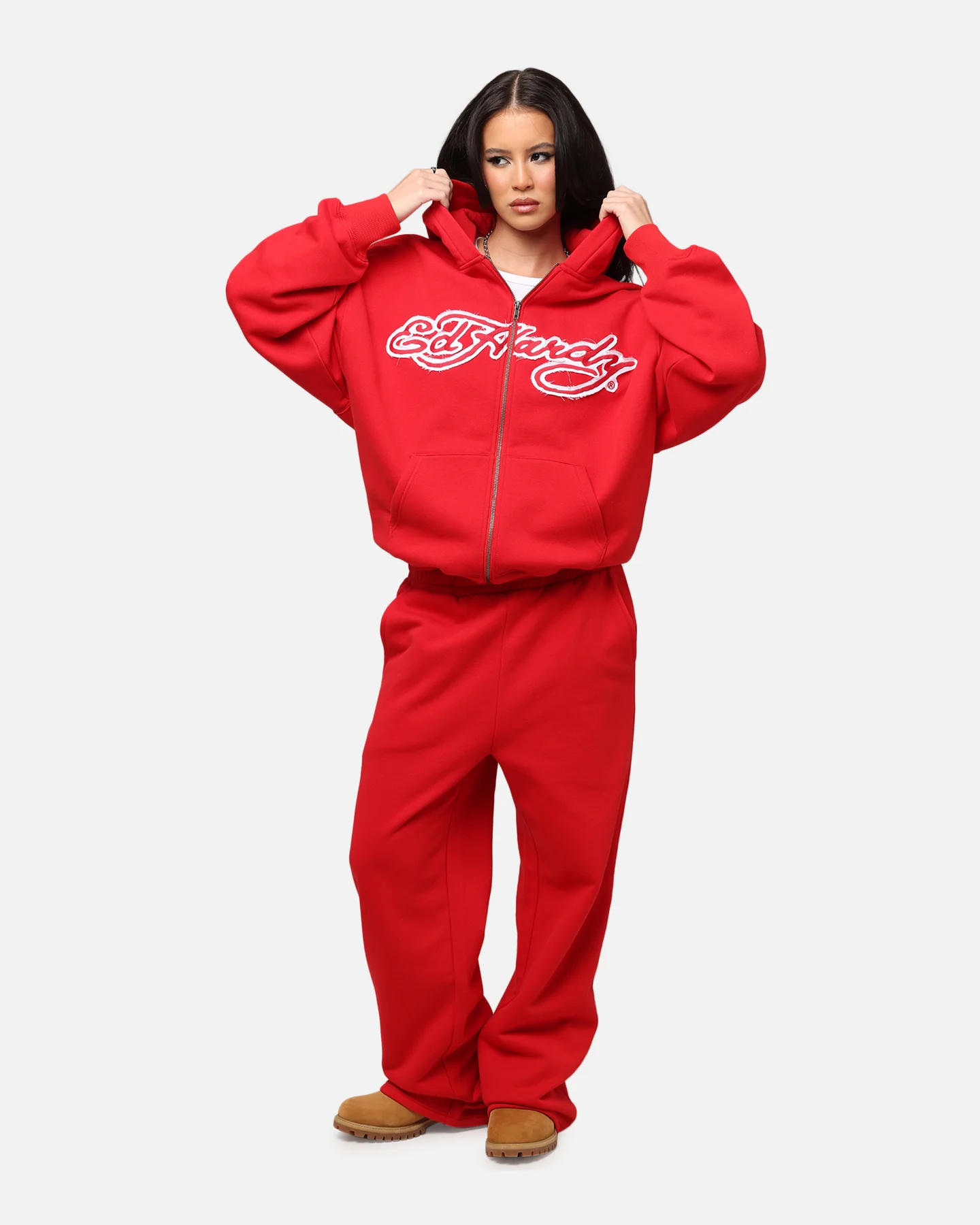 Ed Hardy Women's Rose Zip Hoodie Red - Image 3