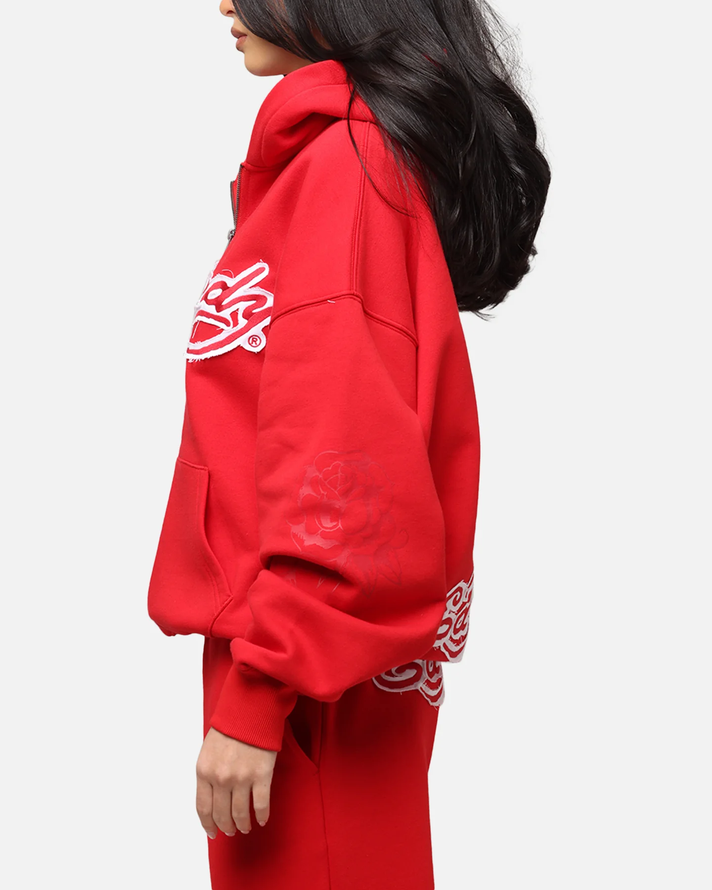 Ed Hardy Women's Rose Zip Hoodie Red - Image 6