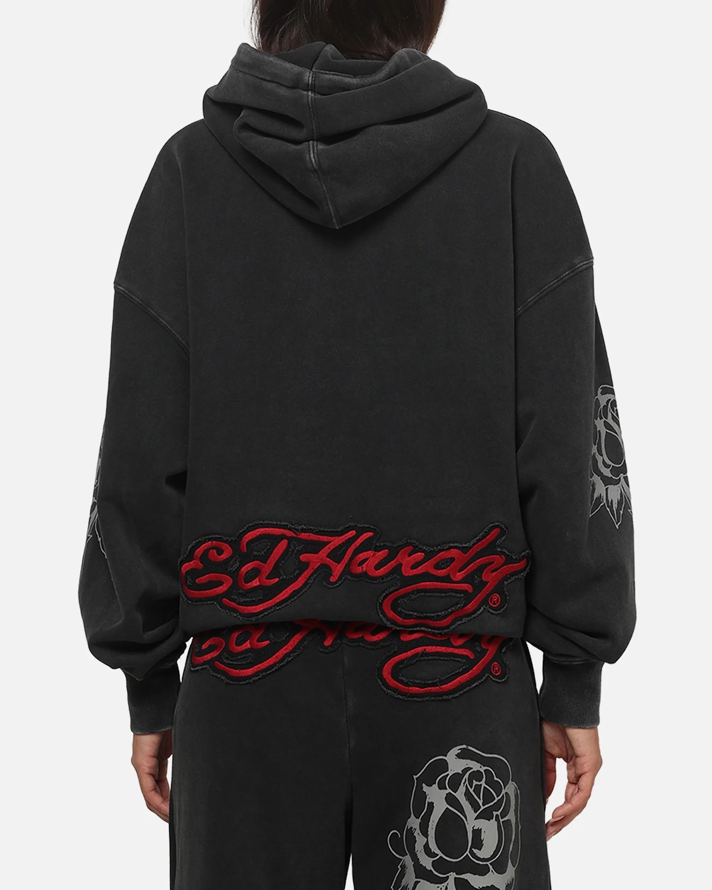 Ed Hardy Women's Rose Zip Hoodie Washed Black - Image 2