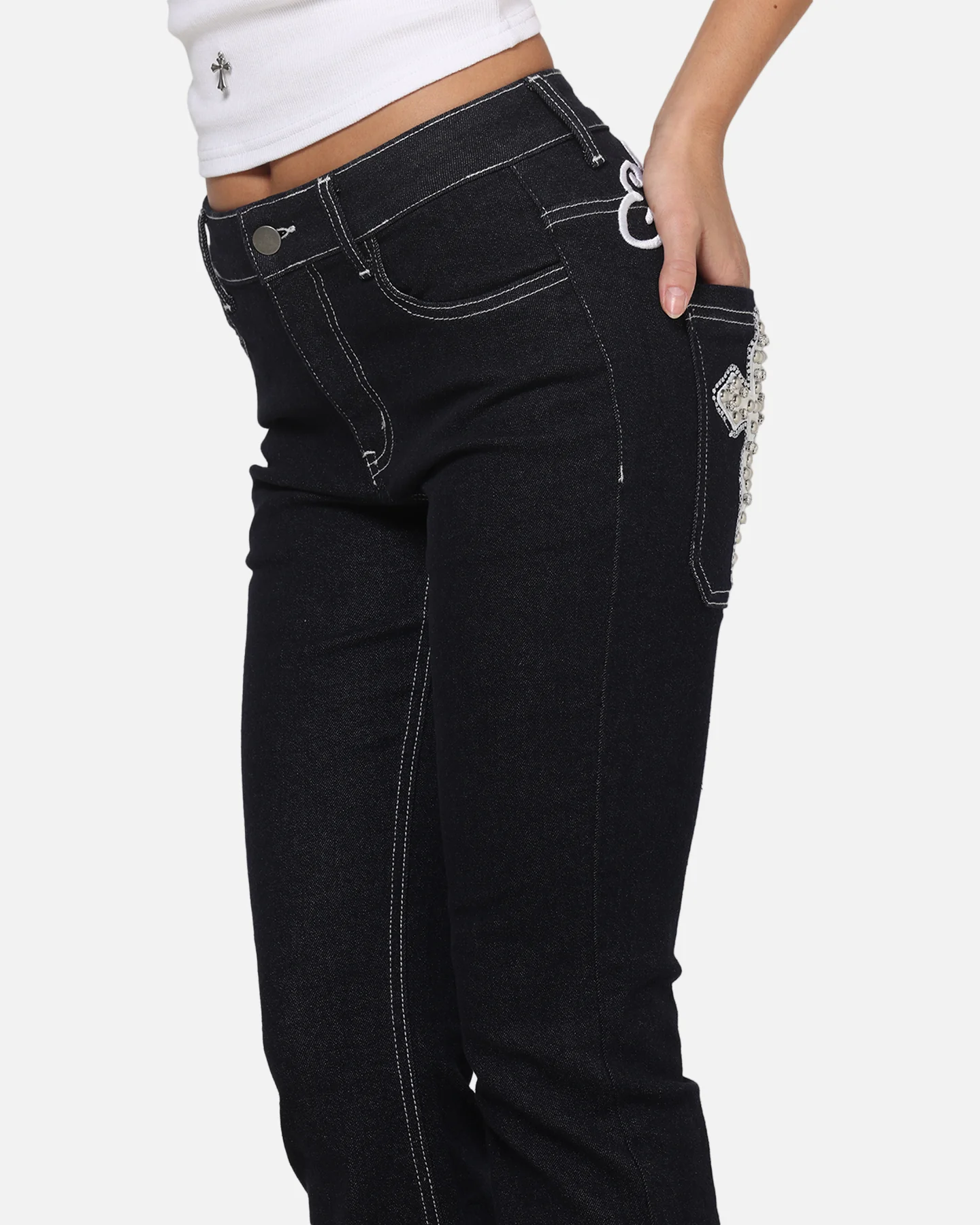 Ed Hardy Women's Stellar Bootcut Jeans Mid Blue - Image 4
