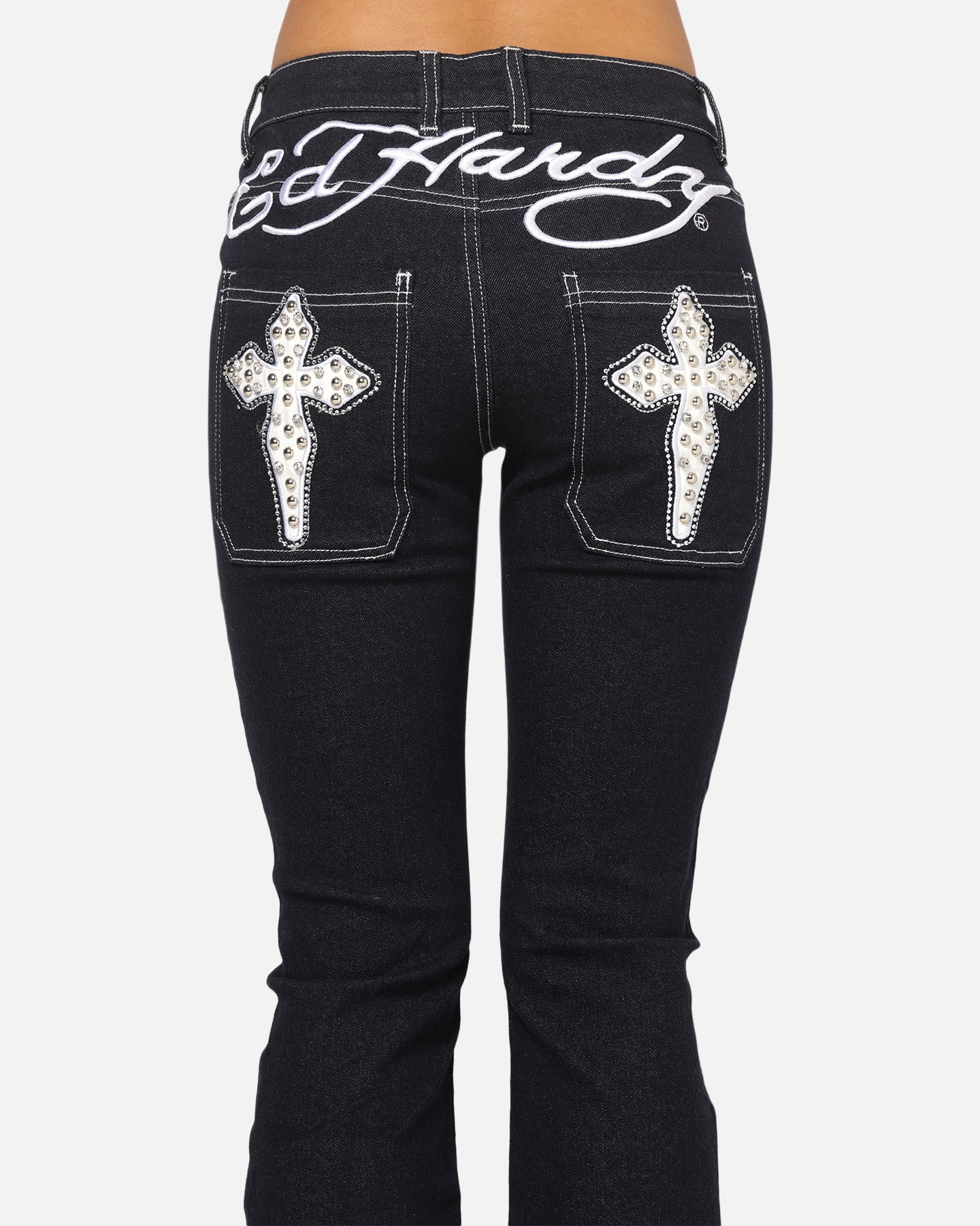 Ed Hardy Women's Stellar Bootcut Jeans Mid Blue - Image 8